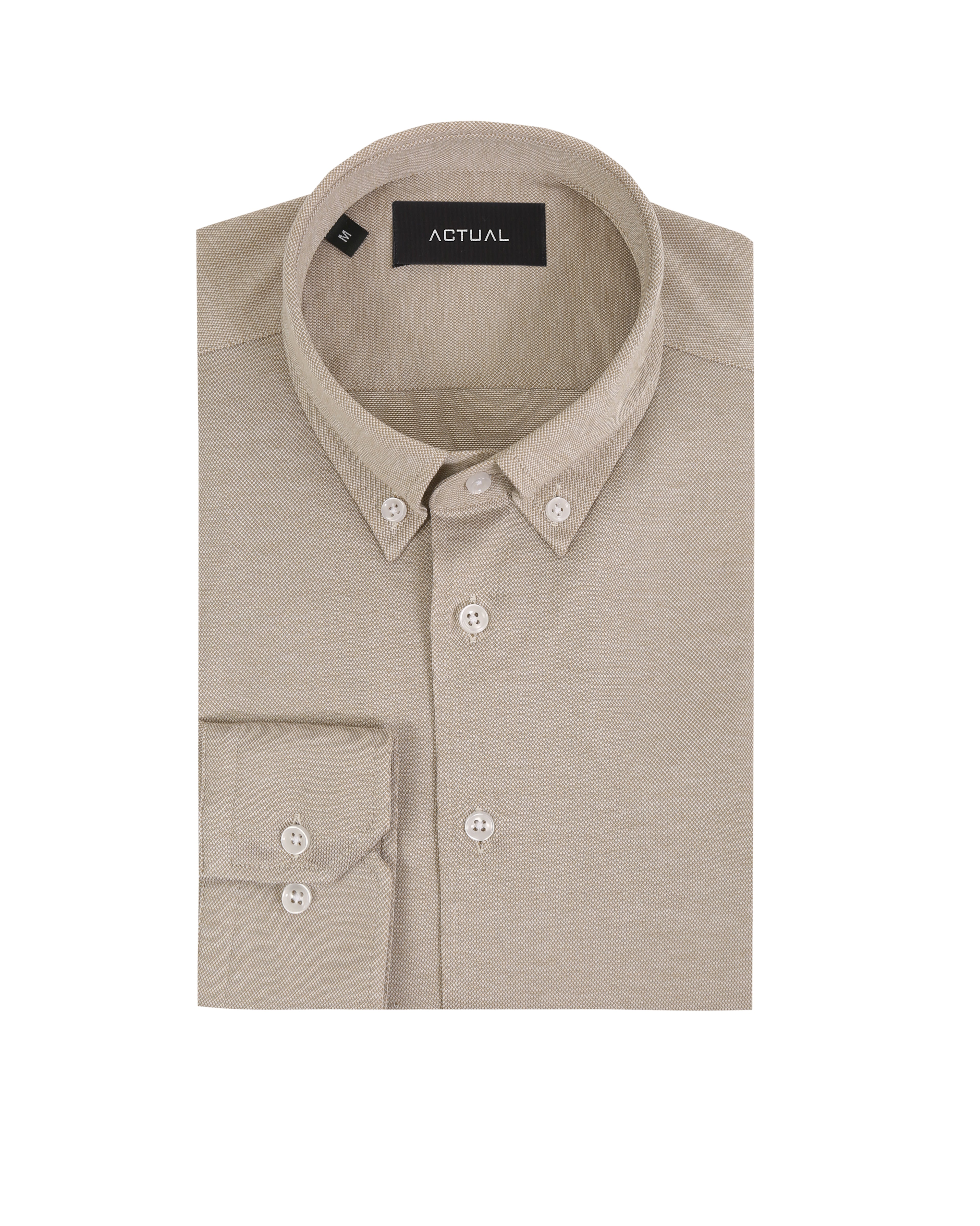 Gebreid overhemd van 100% katoen met button-down kraag – Model 25-005