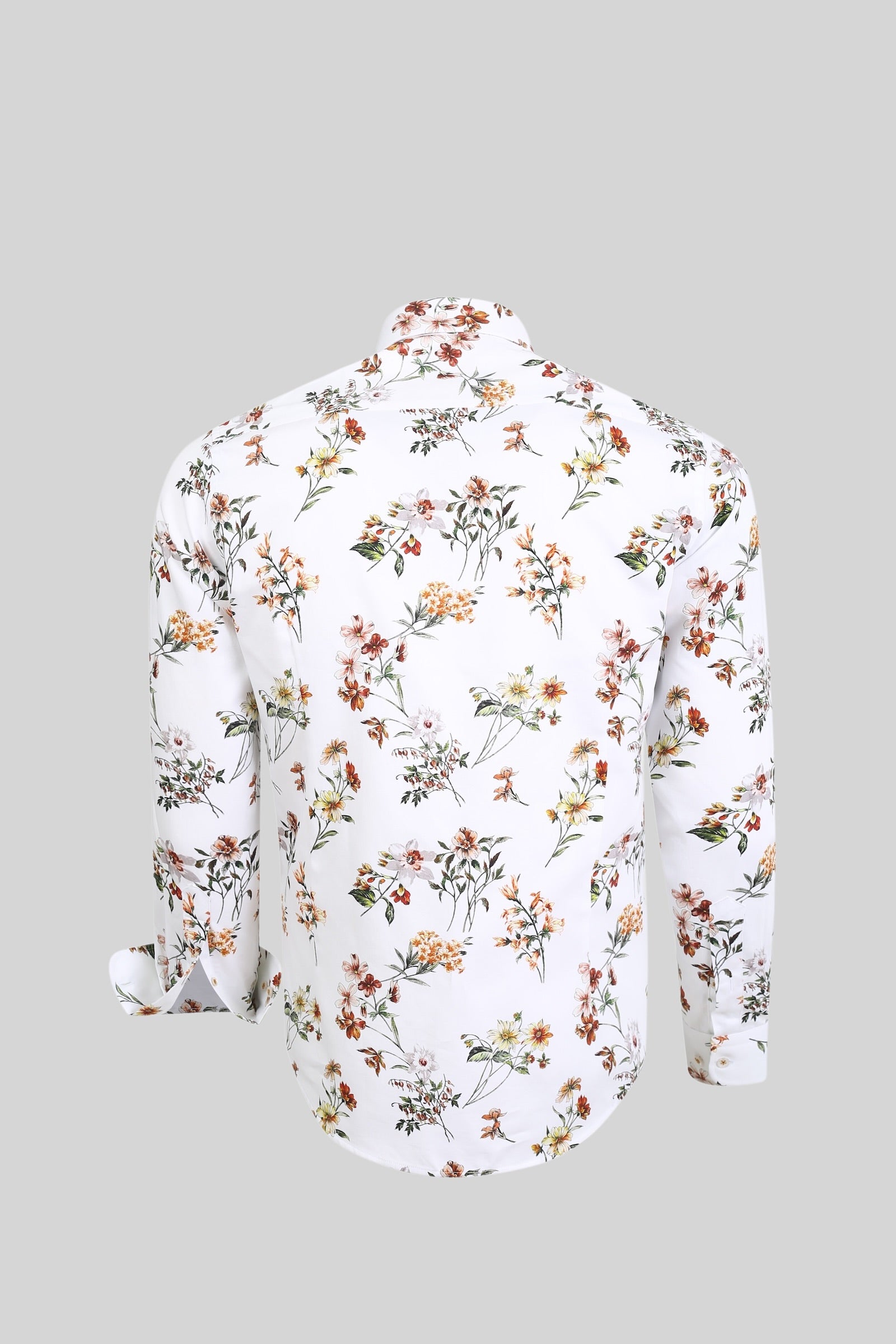 Geprint satijnen overhemd van 100% katoen in slim fit – Model 25-036