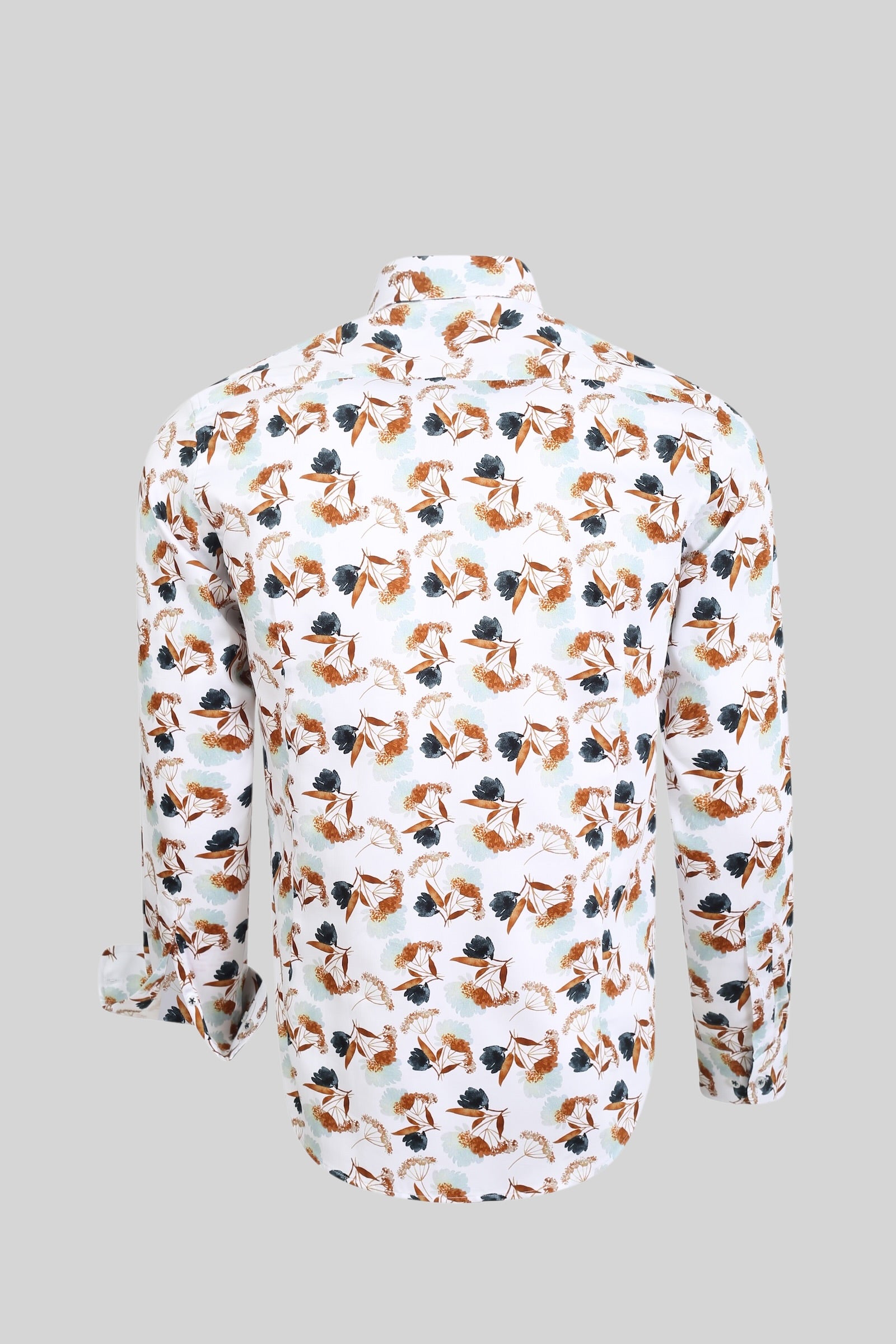 Geprint satijnen overhemd van 100% katoen in slim fit – Model 25-033