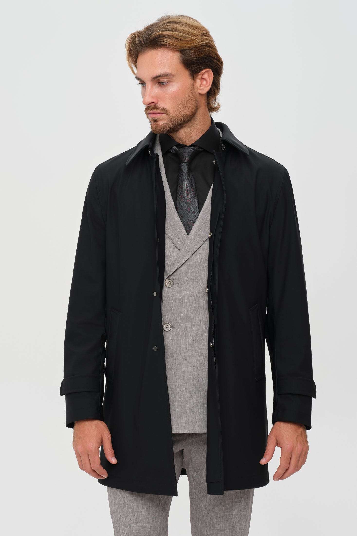 Men's Premium Trench Coat – Technical Stretch Fabric | Style 6064
