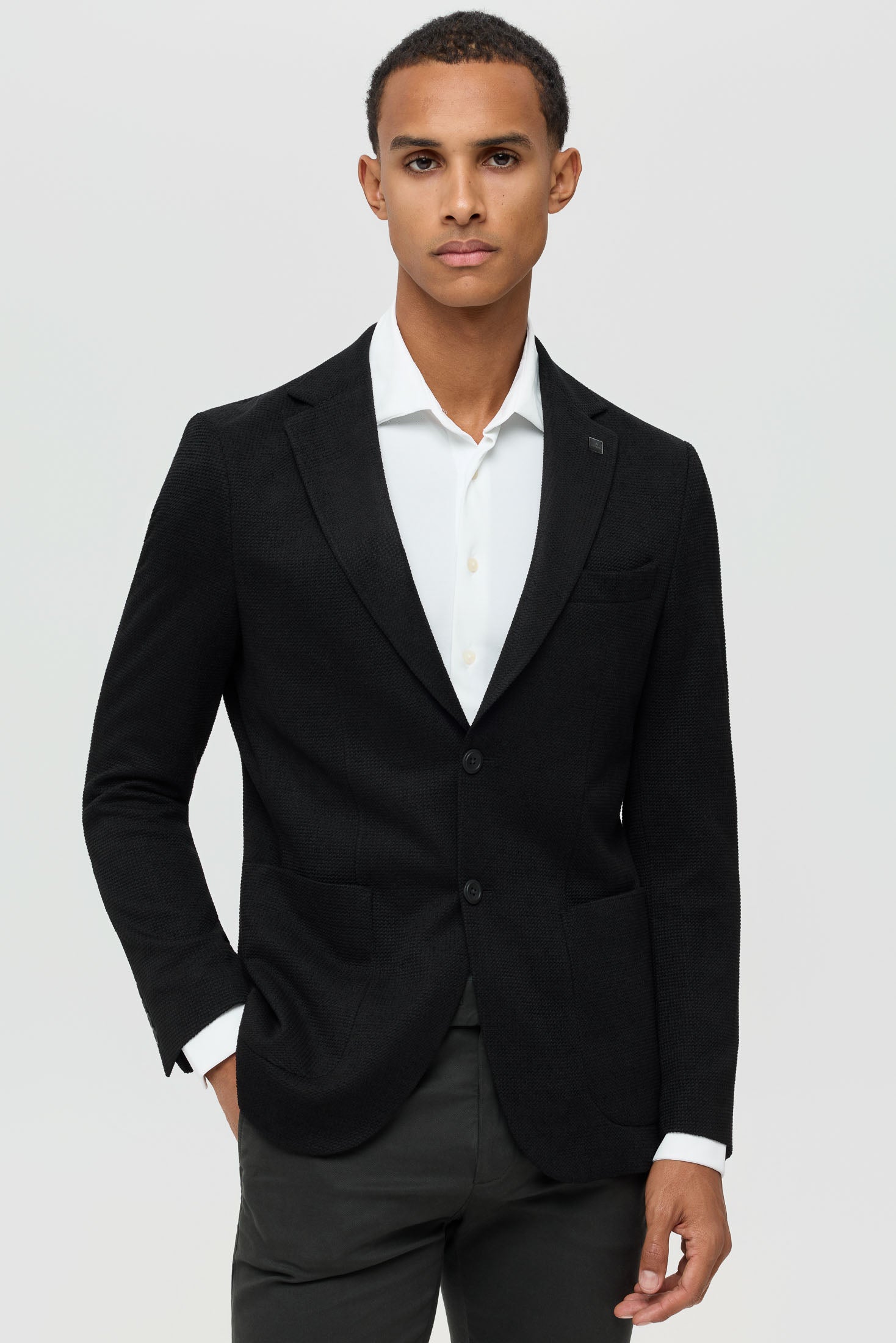 Men’s Premium Knit Blazer – Textured Comfort Stretch | Style 7182