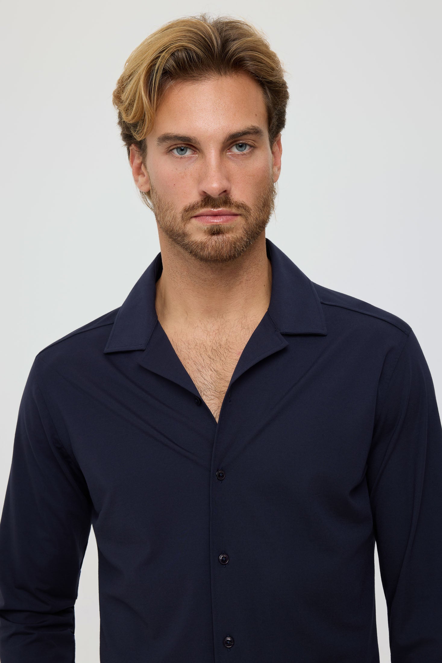 Hochwertiges Herren-Businesshemd – Weicher Stretch-Jersey | Modell 25-052