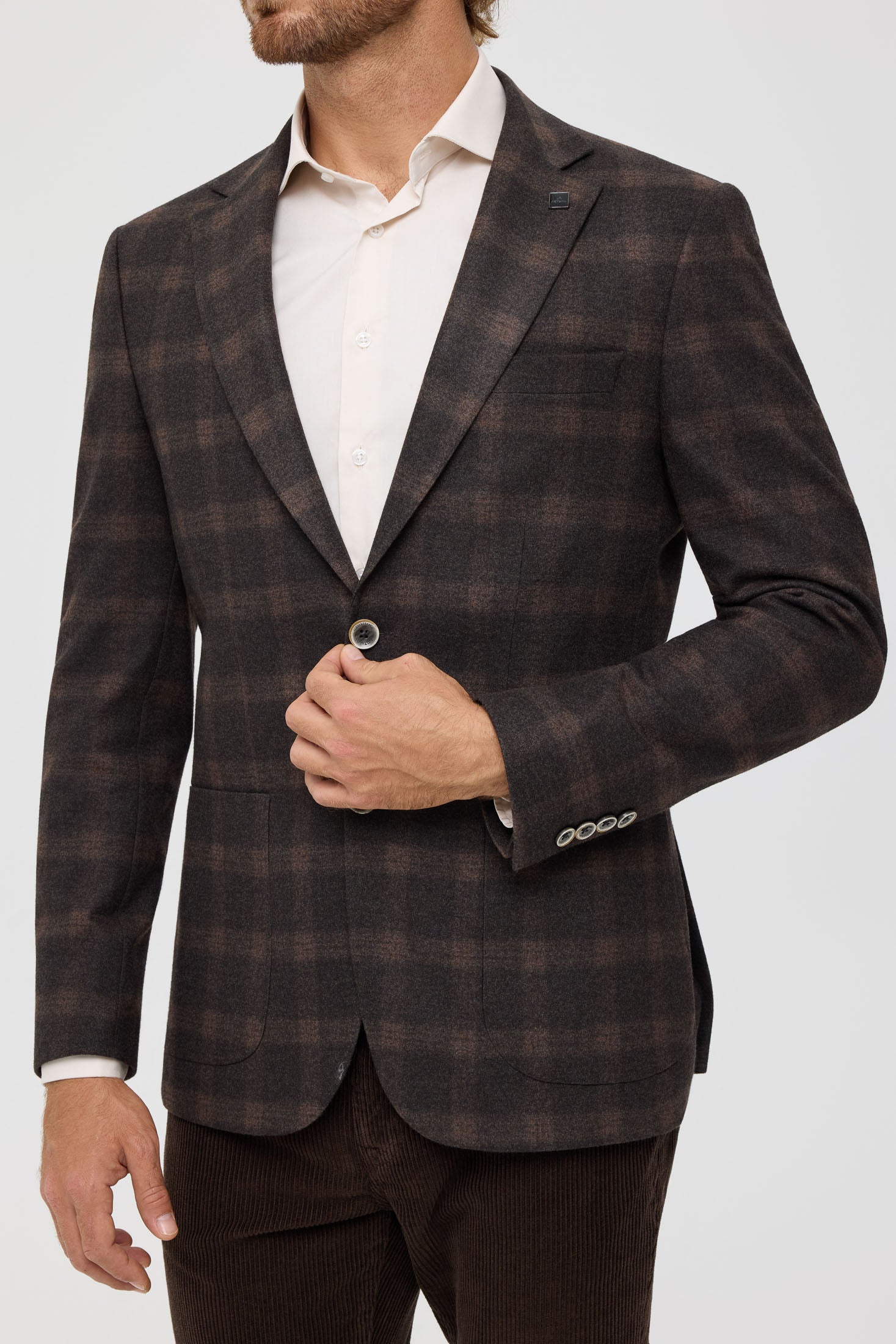 Men’s Premium Knit Blazer – Checked Texture | Style 7186