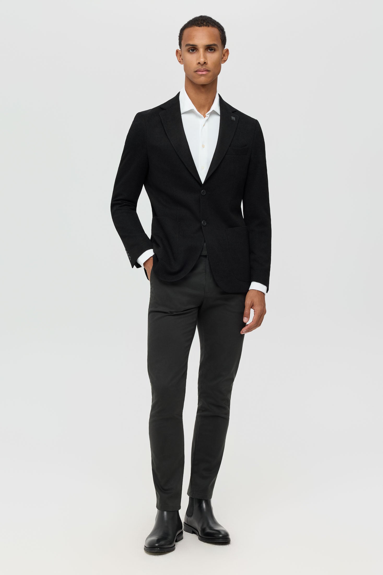 Men’s Premium Knit Blazer – Textured Comfort Stretch | Style 7182