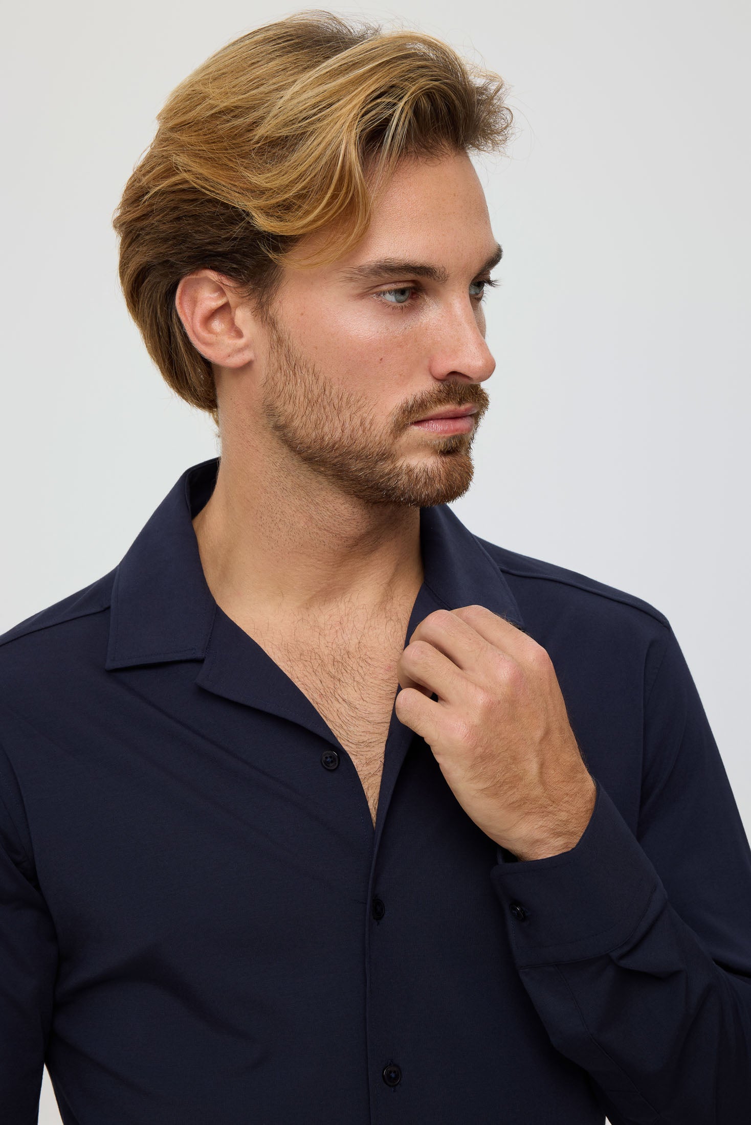 Hochwertiges Herren-Businesshemd – Weicher Stretch-Jersey | Modell 25-052