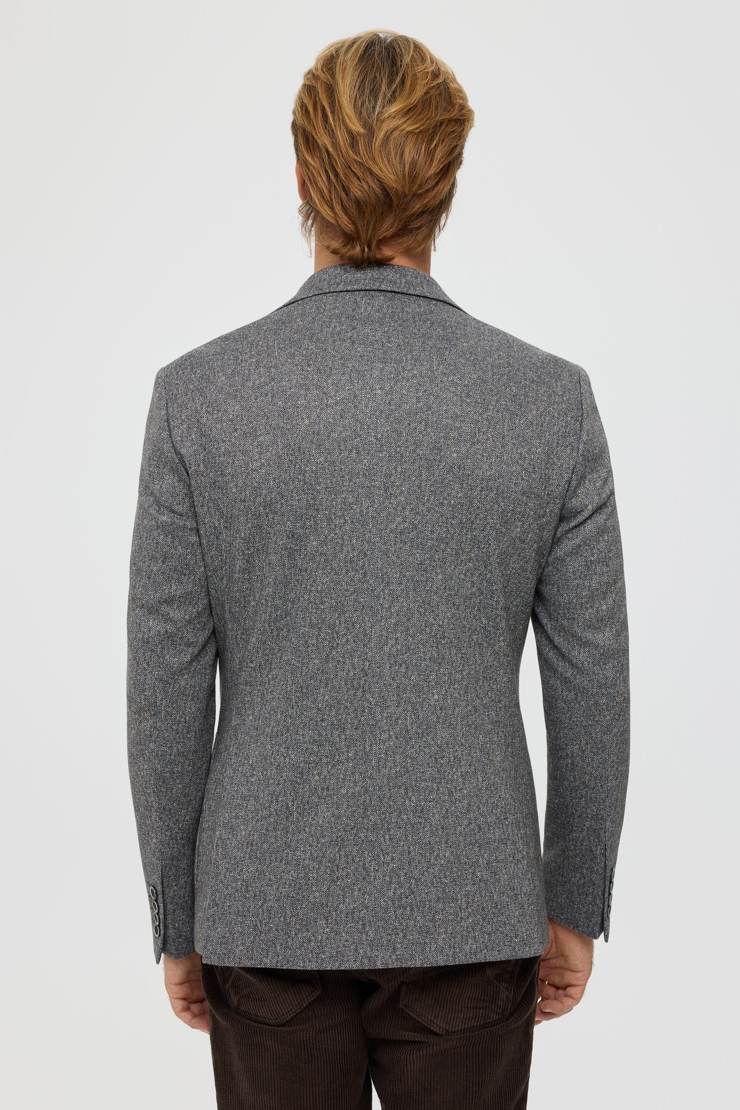 Hochwertiger Herren-Strickblazer – Weiche Fischgrätstruktur | Modell 7189