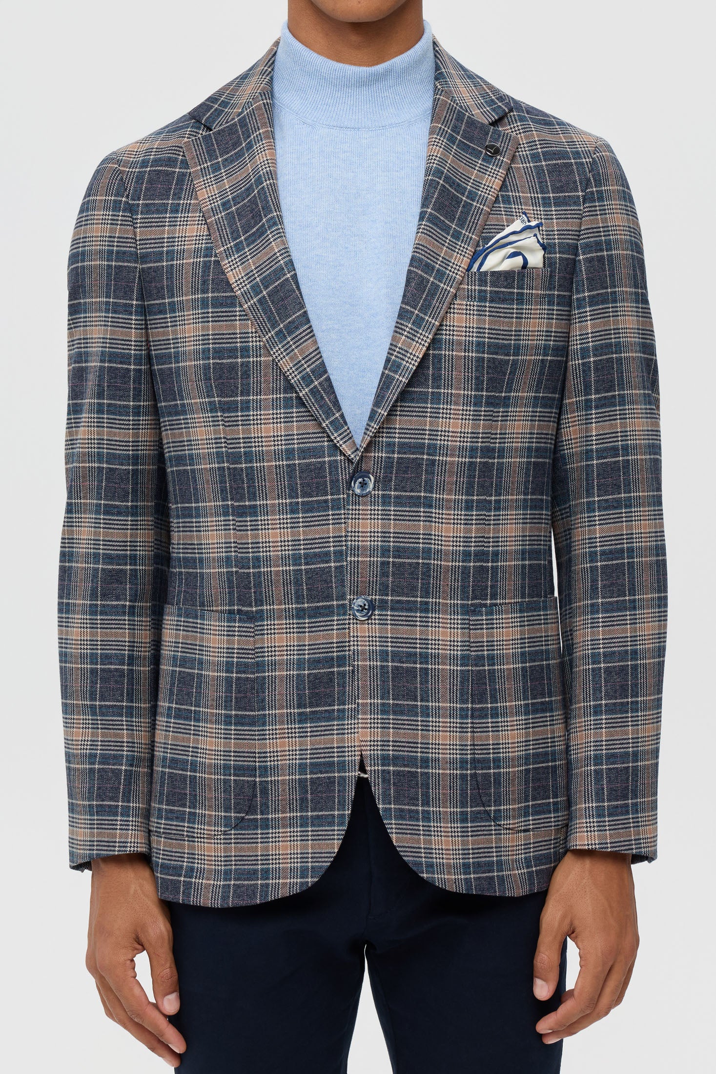 Hochwertiger Herrenblazer mit Karomuster – Smart Stretch-Gewebe | Modell 7177