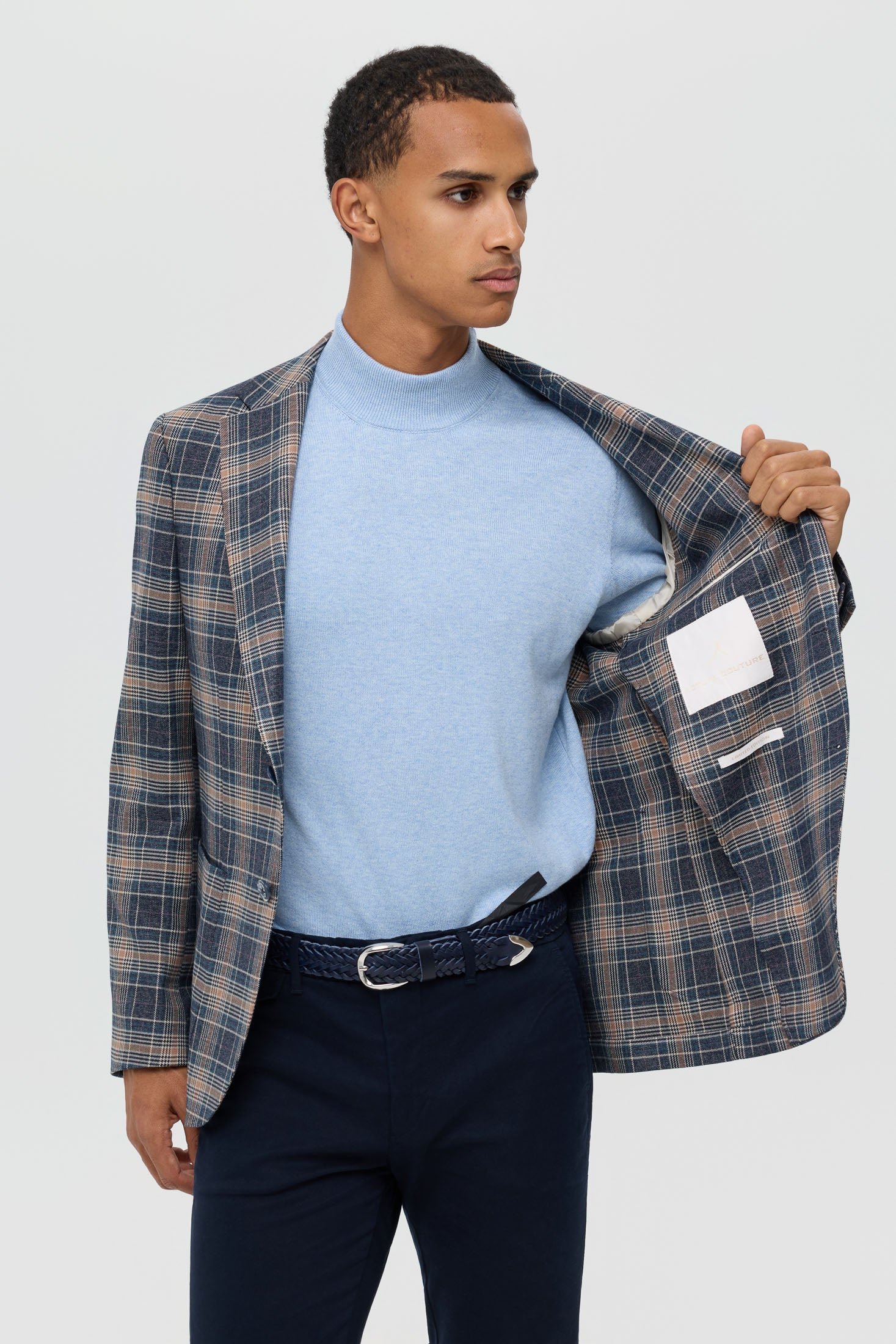 Hochwertiger Herrenblazer mit Karomuster – Smart Stretch-Gewebe | Modell 7177