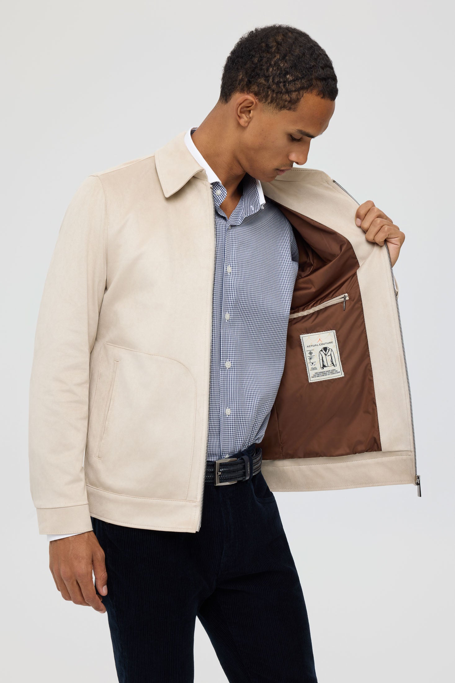 Men's Premium Lightweight Jacket – Suede-Effect Nubuck Finish | Style 6063