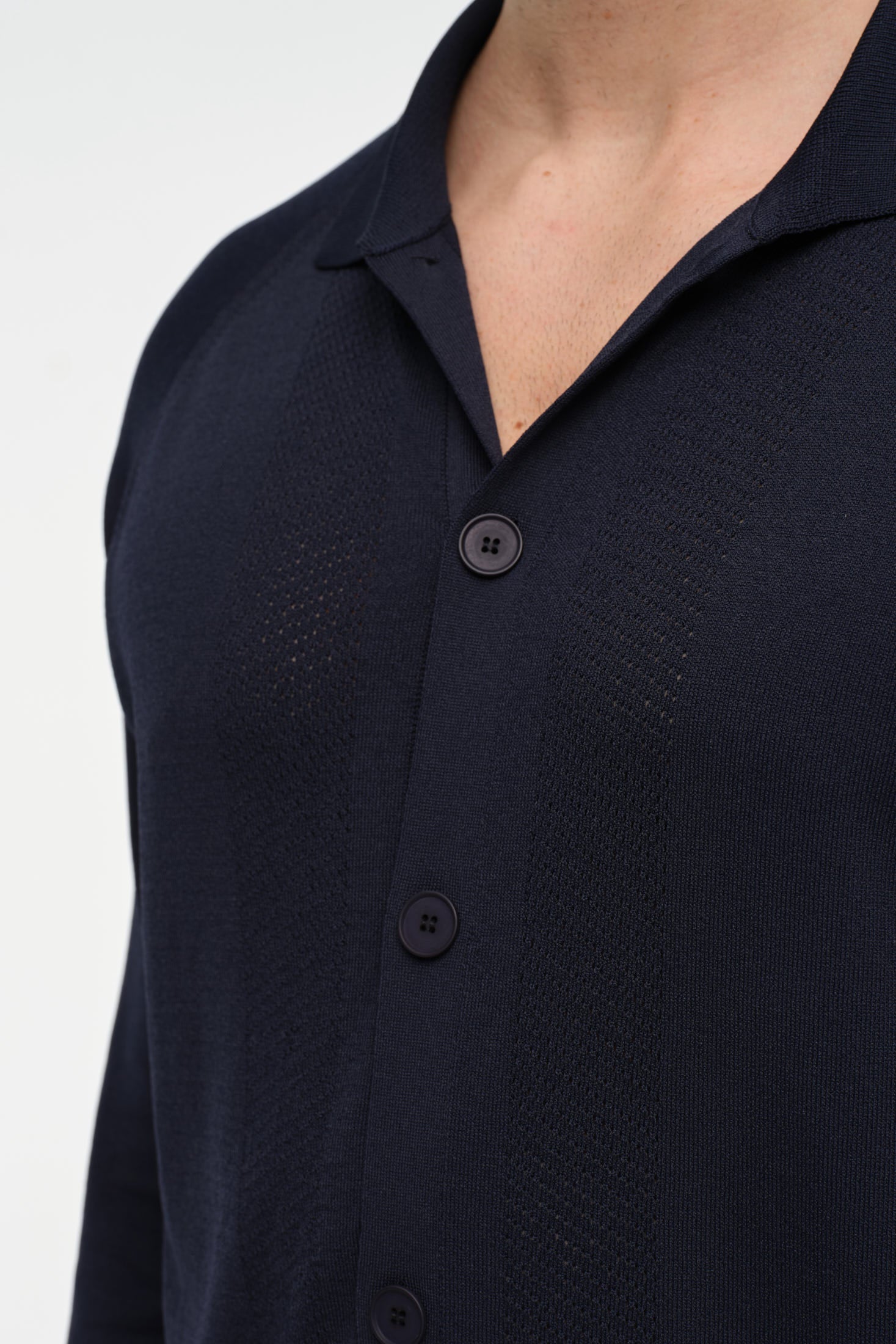 Premium gebreide herencardigan met knopen – textuurpaneelontwerp | Stijl 8029