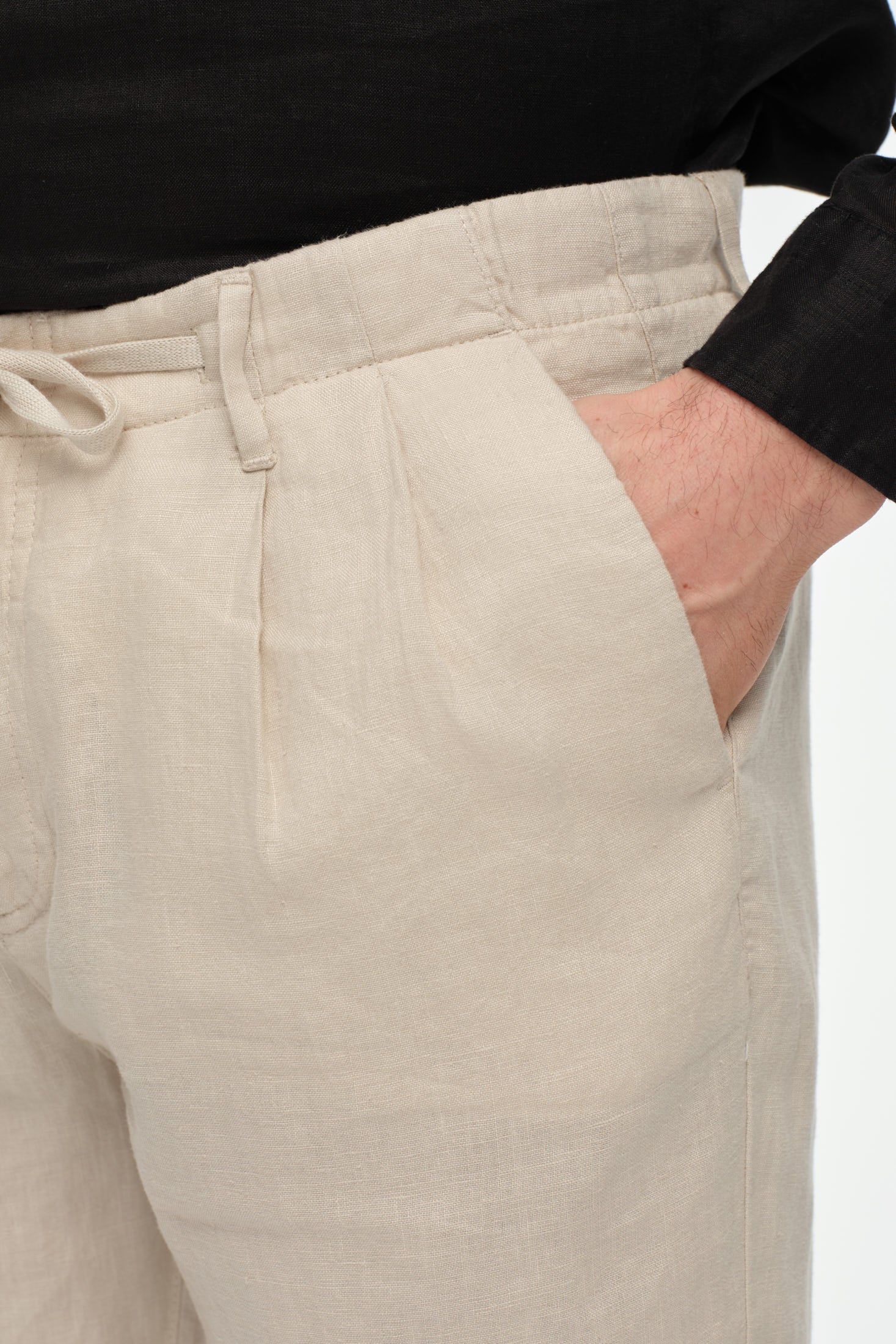 Premium Leinenhose mit Kordelzug aus 100% Leinen | Leichte Sommer-Eleganz – Modell 1439
