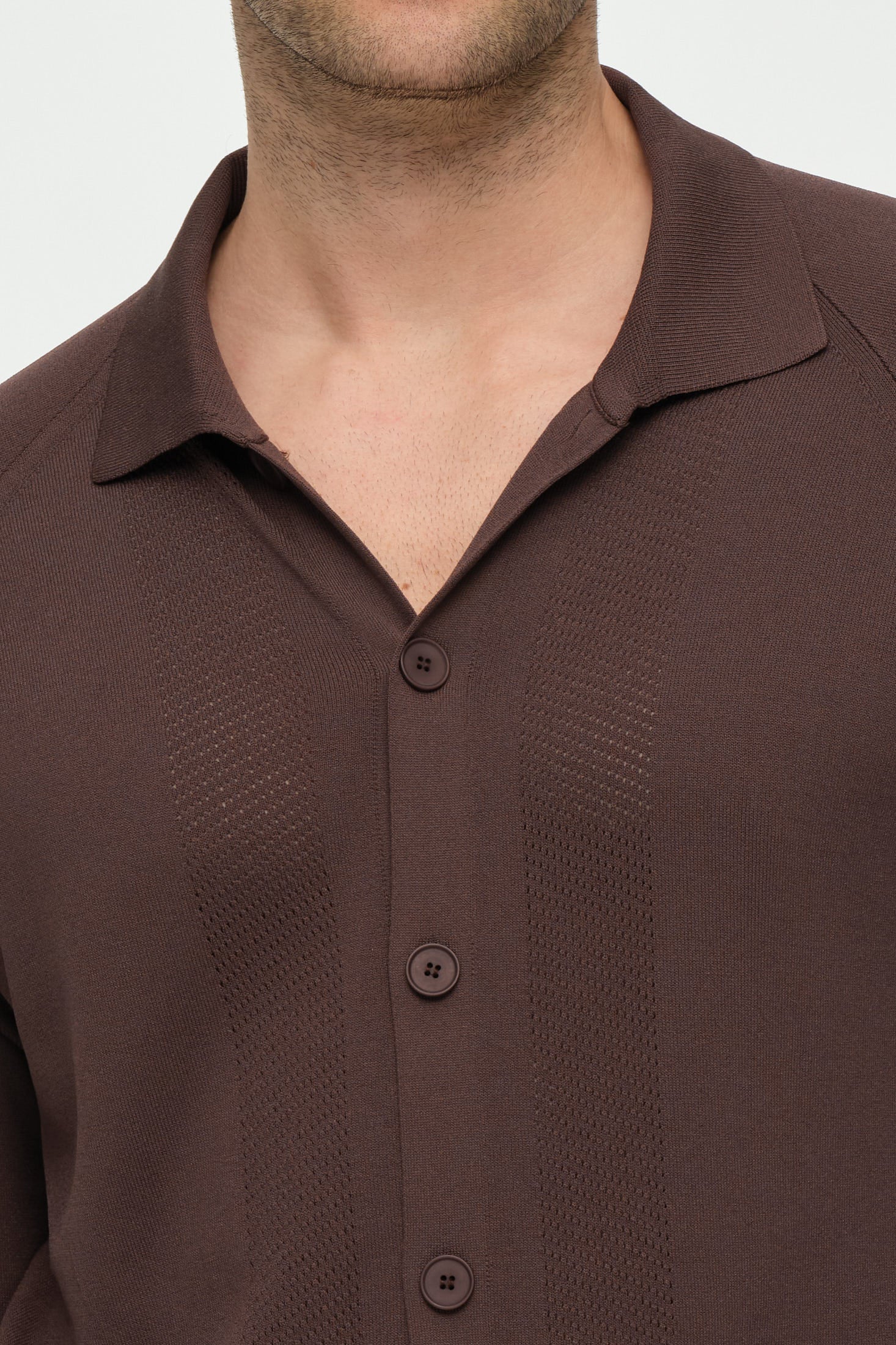 Premium gebreide herencardigan met knopen – textuurpaneelontwerp | Stijl 8029