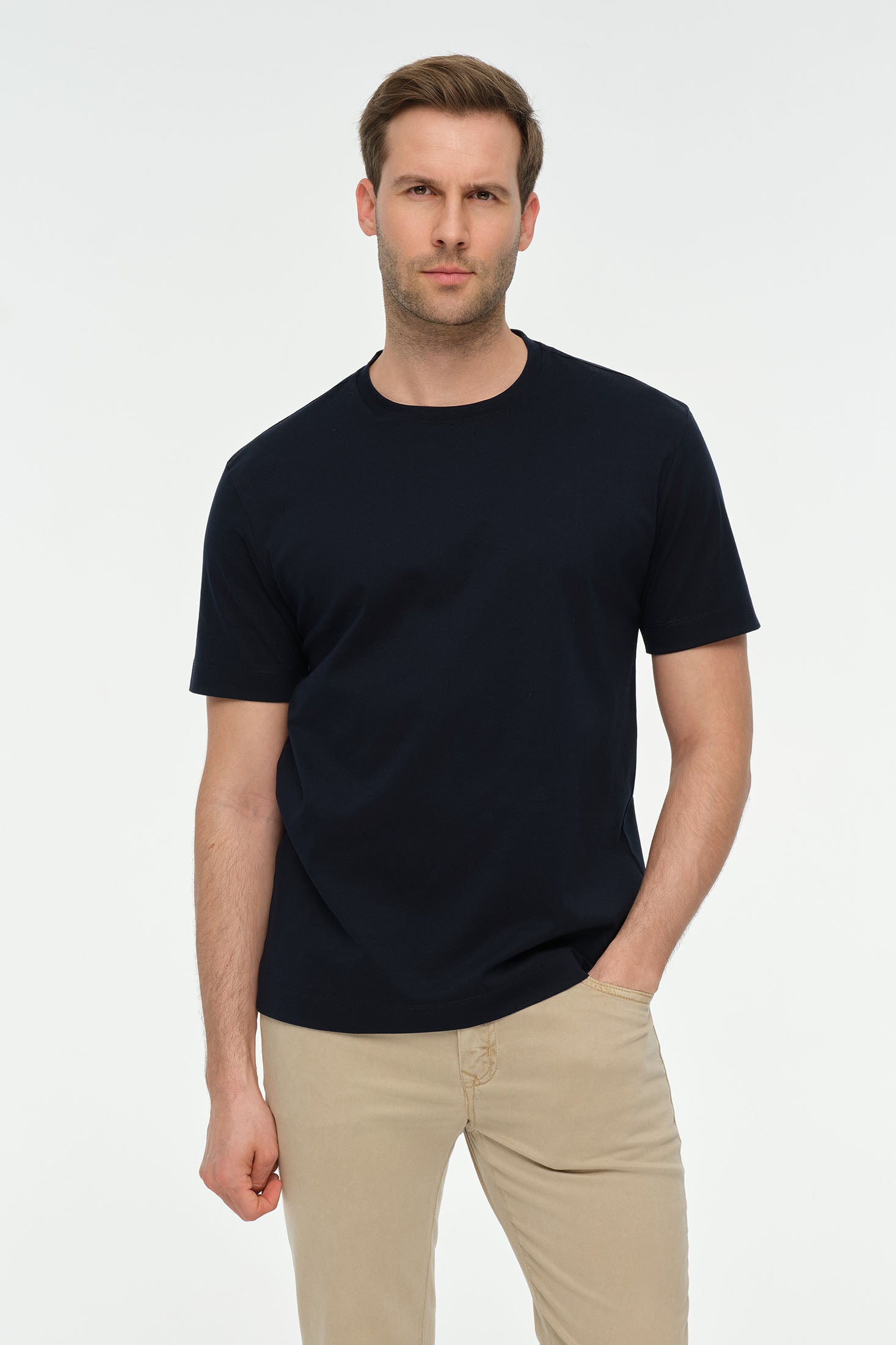 Men’s Premium Basic Mercerized Cotton T-Shirt – Slim Fit | Style 8508