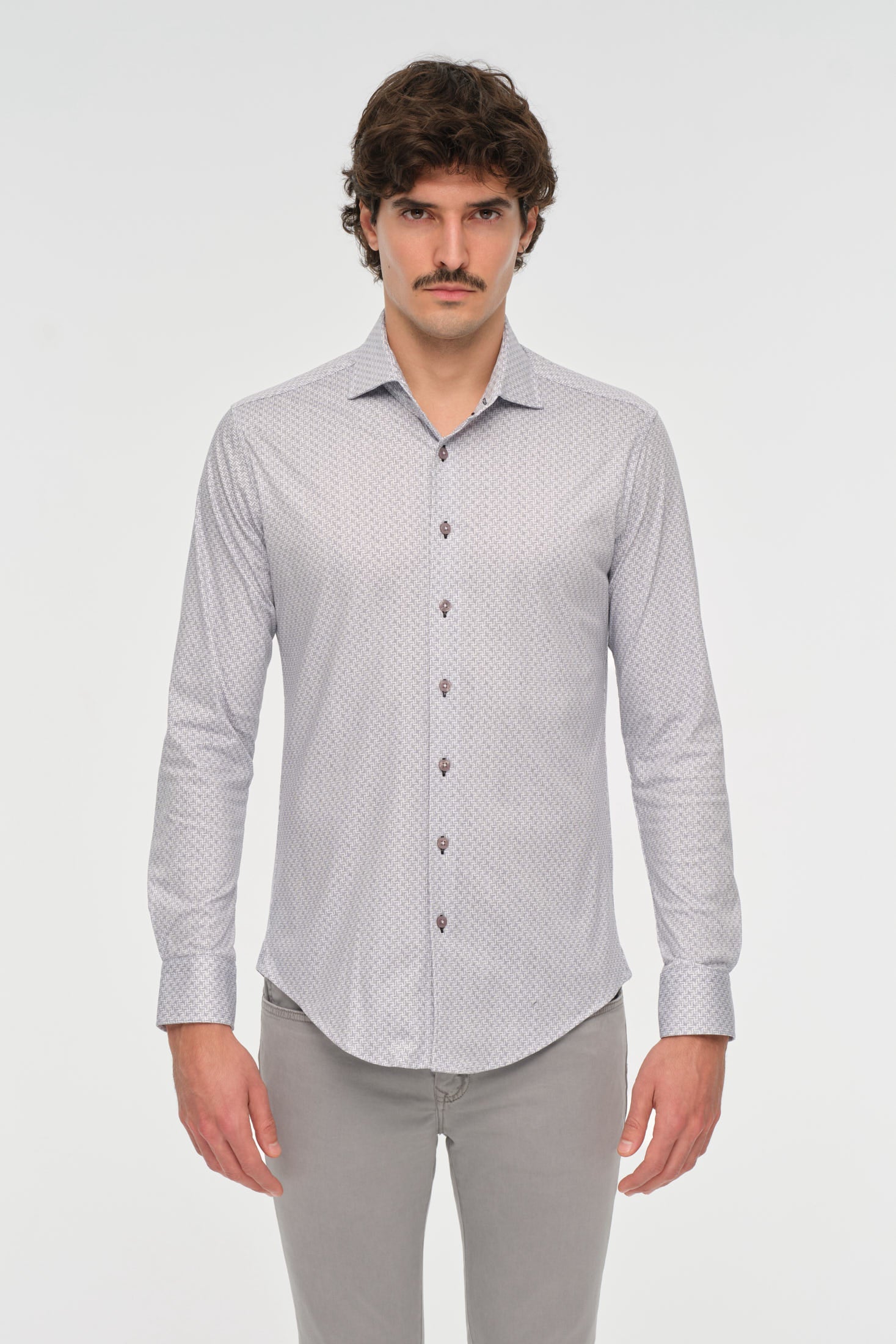 Bedrucktes Strick-Baumwollhemd | Weicher Griff Alltägliche Eleganz aus 100% Baumwolle – Modell 2031