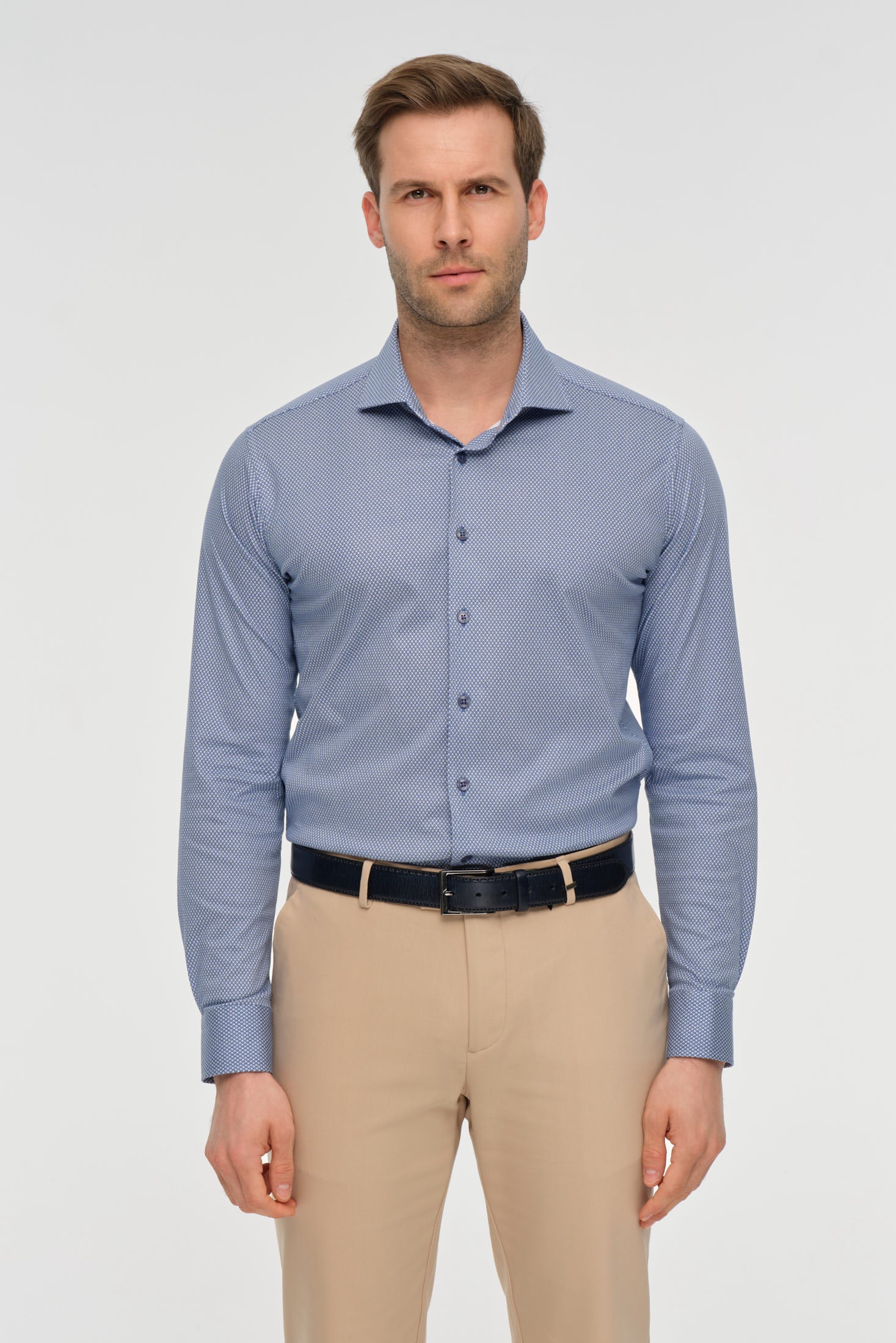Printed Knit Cotton Shirt | Soft Touch Everyday Elegance in 100% Cotton – Model 2033