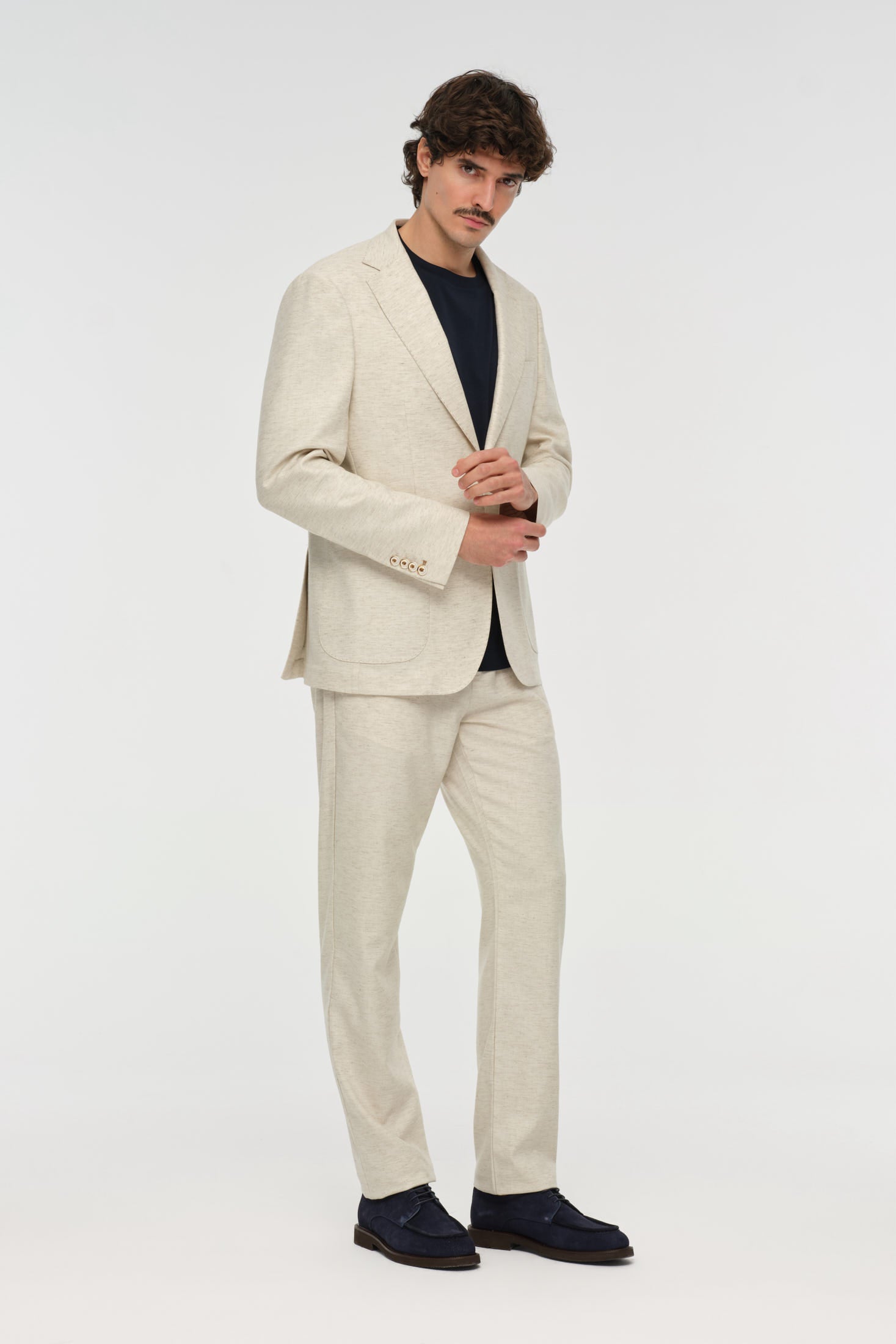 Tailored Fit Broek | Moderne linnen mix – Model 1440