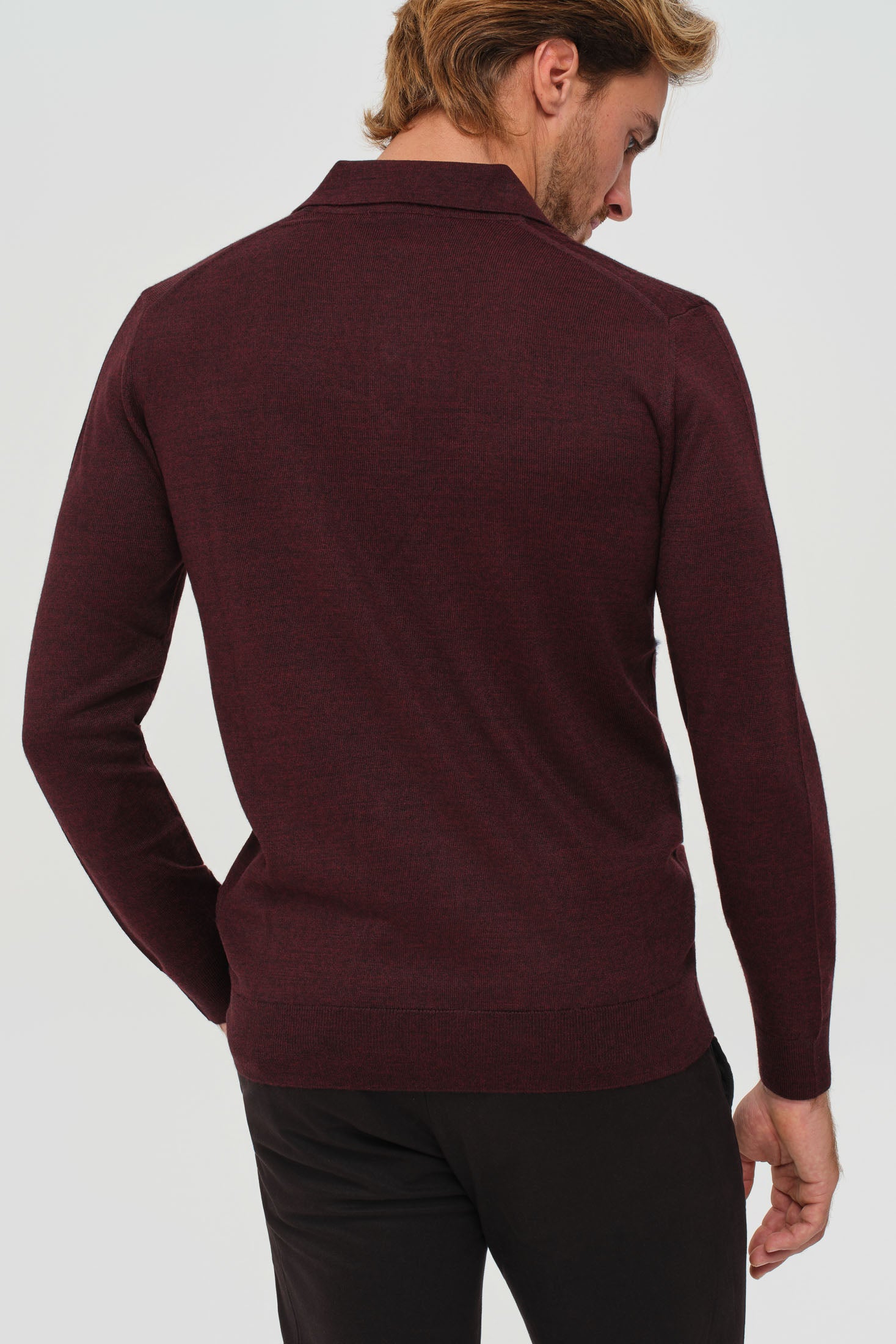 Men’s Premium Long-Sleeve Knit Pullover – Wool Blend Comfort | Style 8014