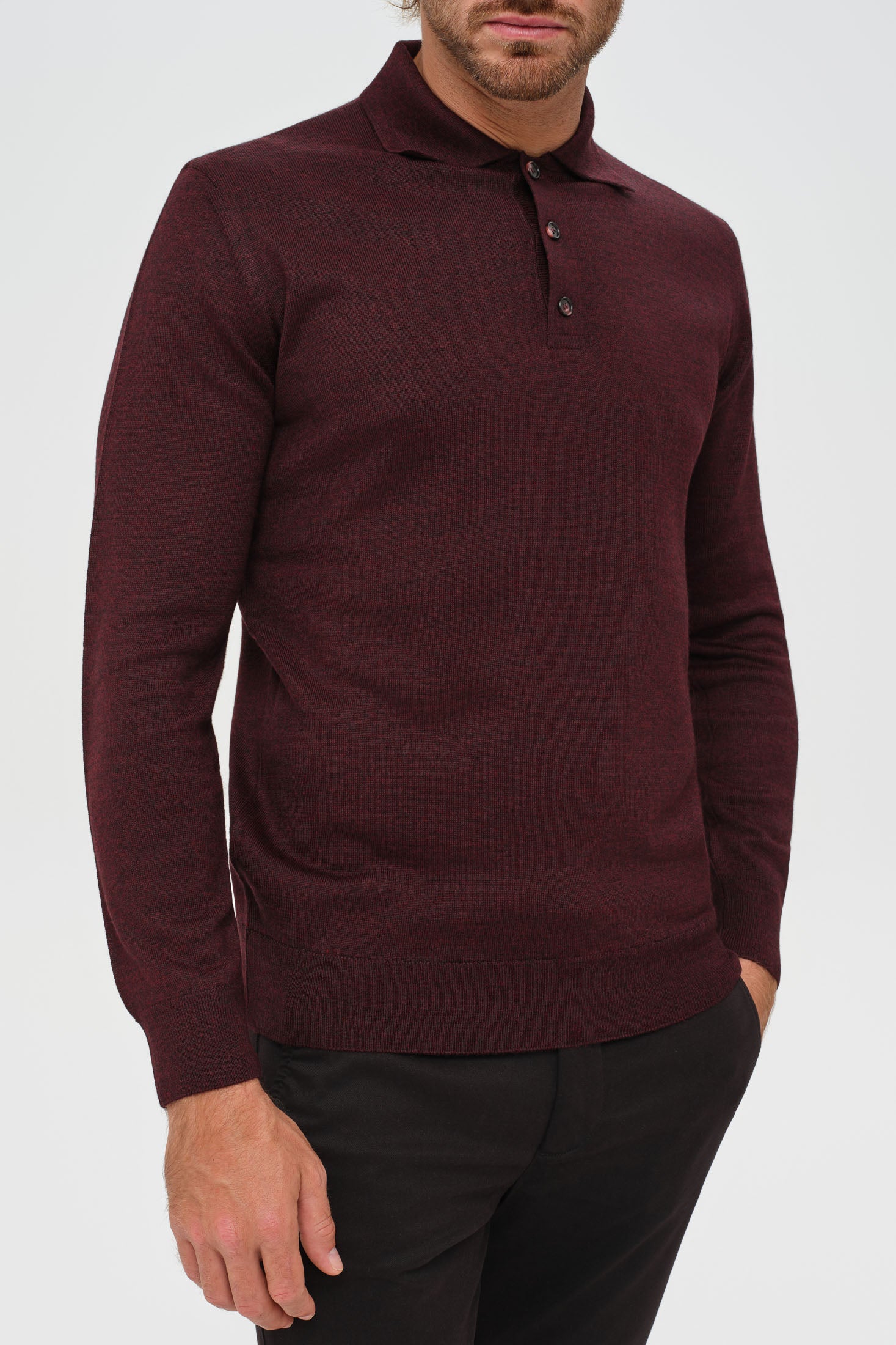 Men’s Premium Long-Sleeve Knit Pullover – Wool Blend Comfort | Style 8014