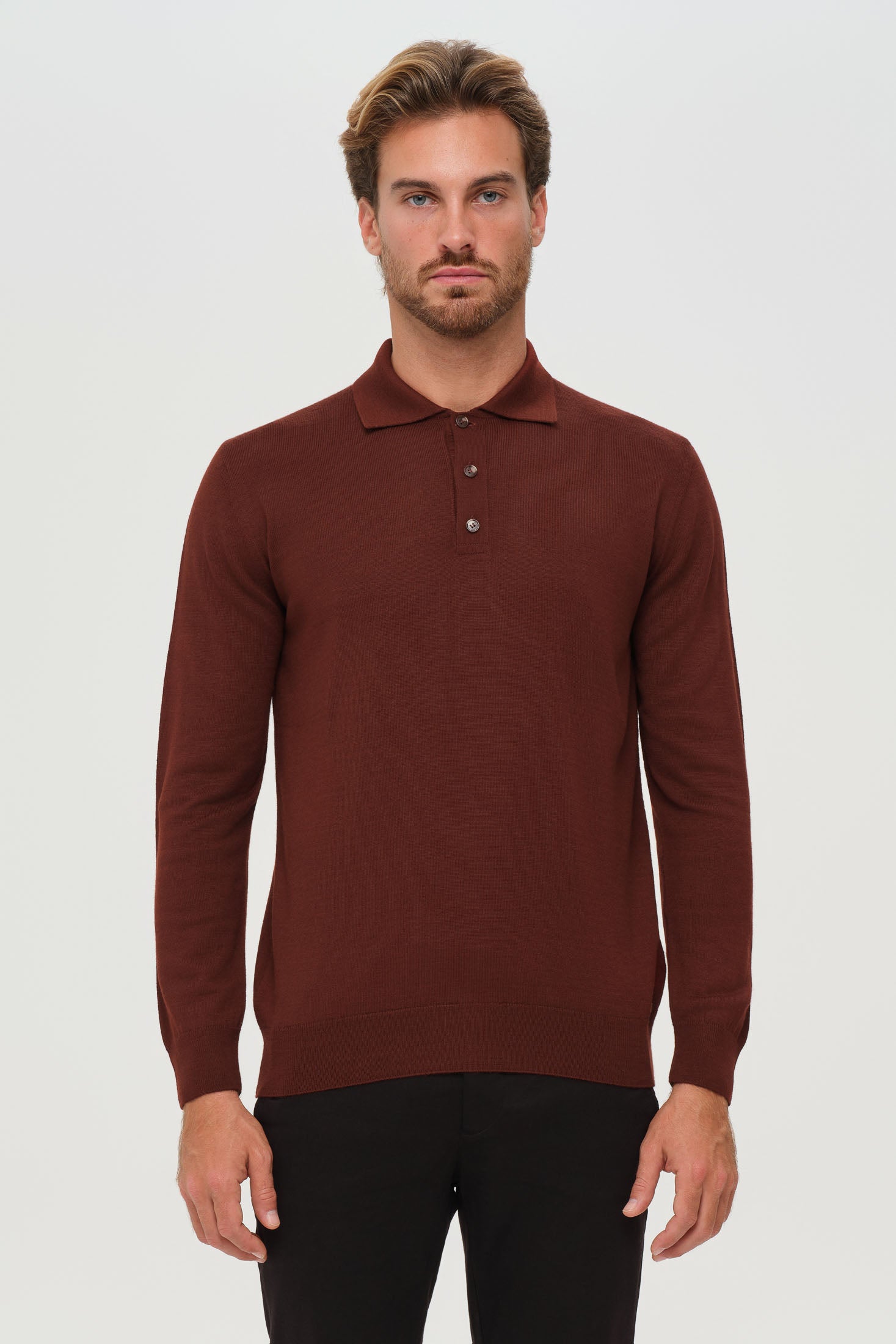 Men’s Premium Long-Sleeve Knit Pullover – Wool Blend Comfort | Style 8014