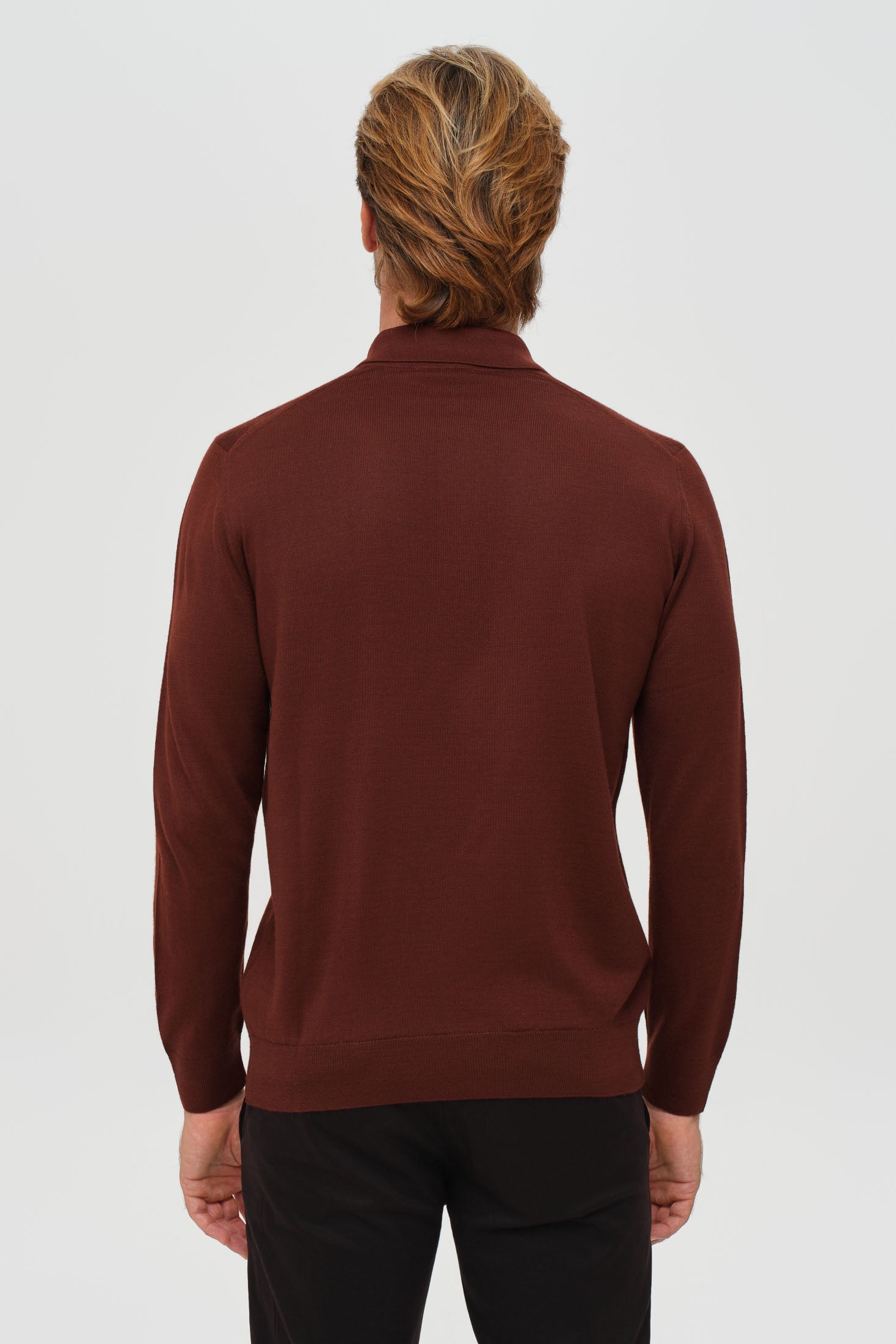 Men’s Premium Long-Sleeve Knit Pullover – Wool Blend Comfort | Style 8014