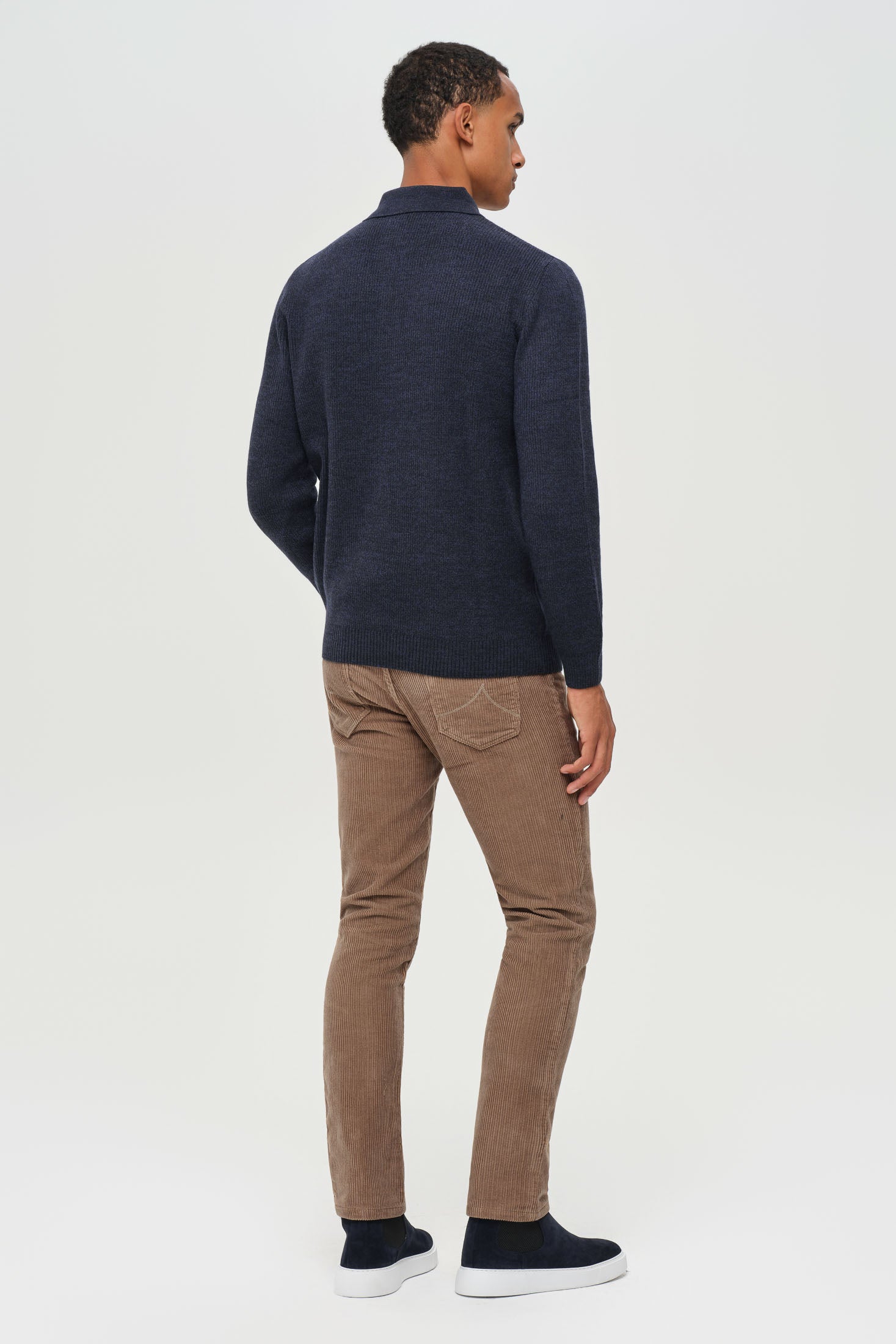 Hochwertiger Herren-Strickpullover mit halbem Reißverschluss – Weiches Stretchmaterial | Modell 8024