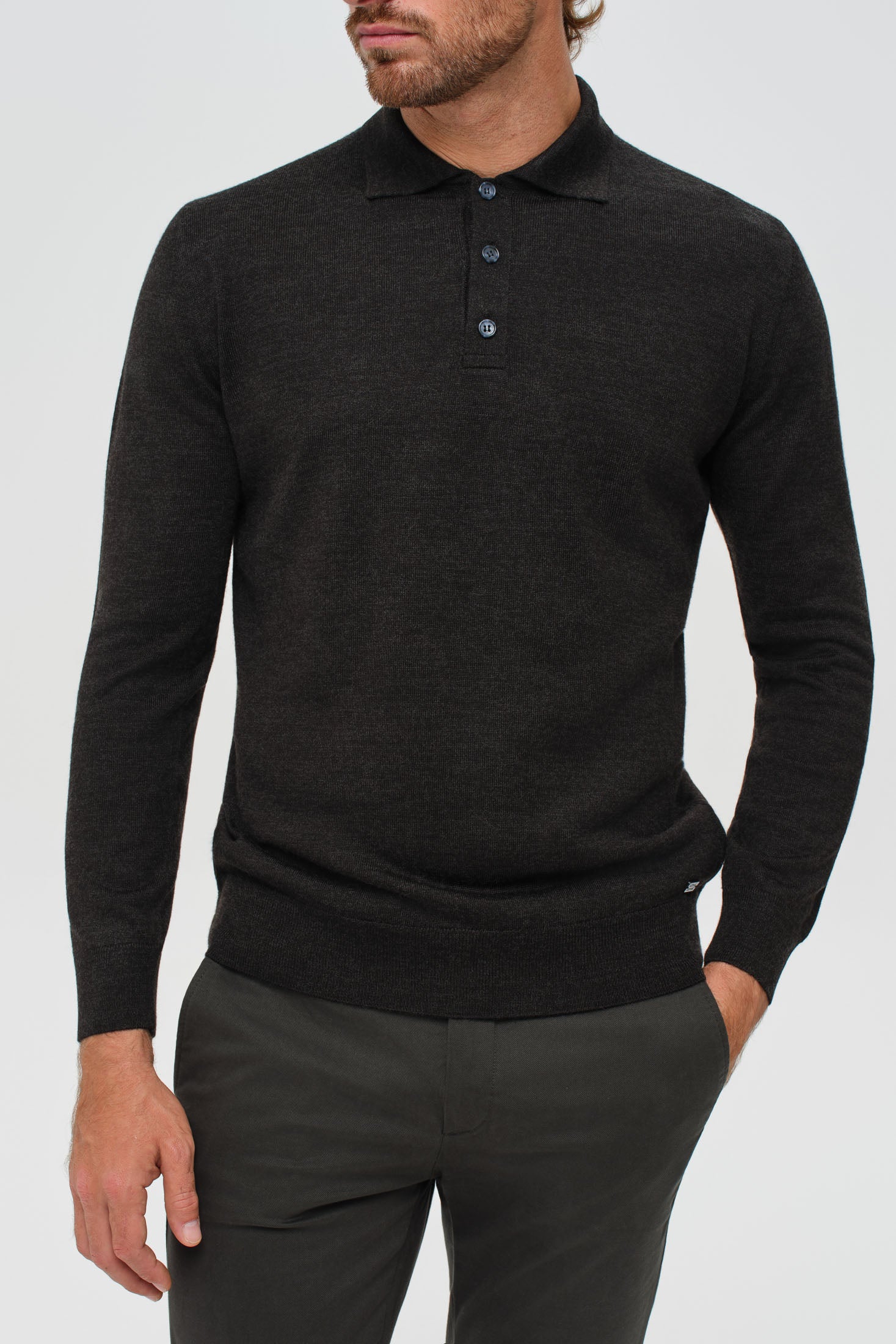 Men’s Premium Long-Sleeve Knit Pullover – Wool Blend Comfort | Style 8014