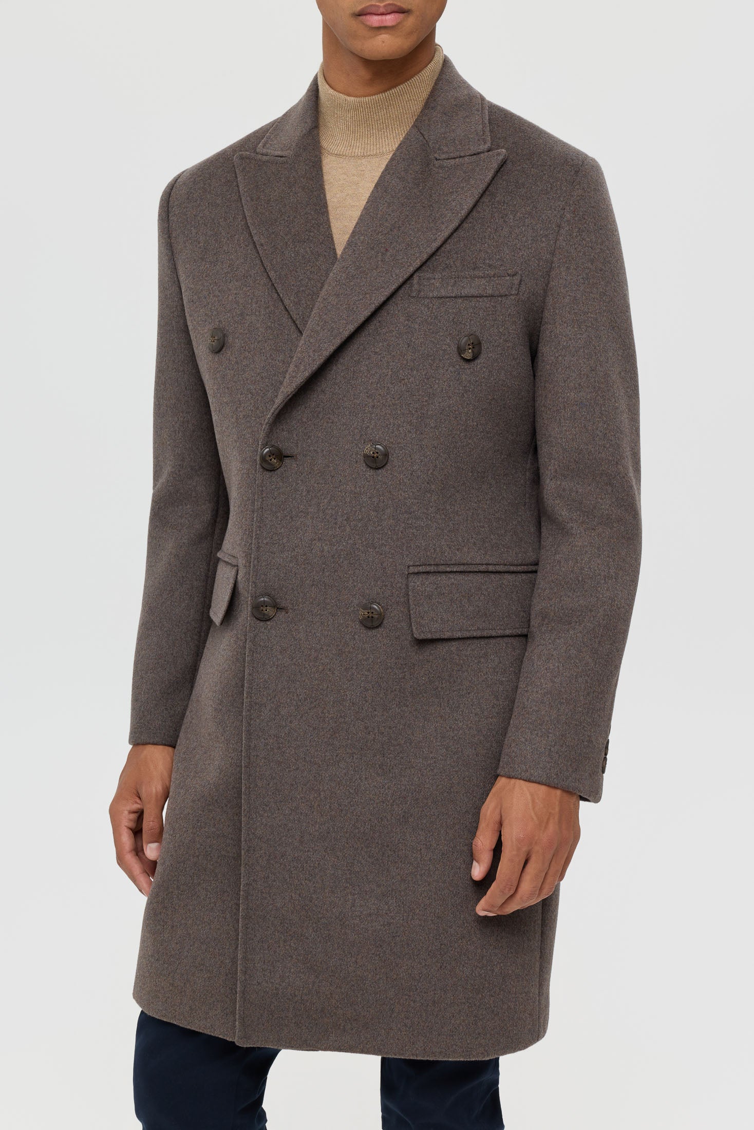 Men’s Double-Breasted Wool Blend Trench Coat – Timeless Elegance | Style 6065