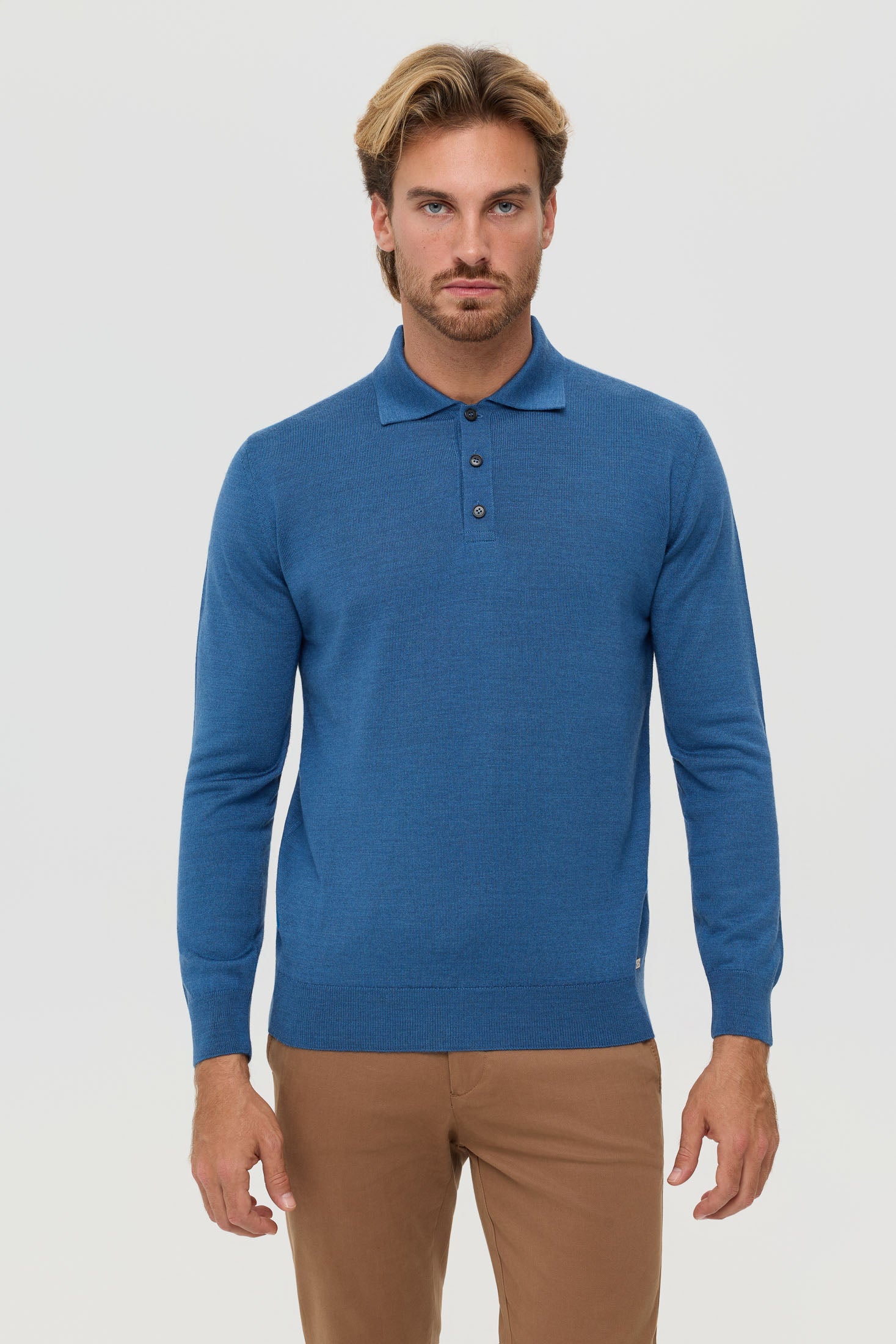 Men’s Premium Long-Sleeve Knit Pullover – Wool Blend Comfort | Style 8014