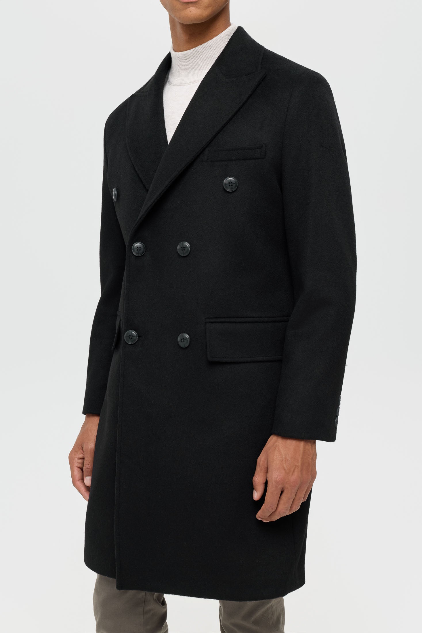 Men’s Double-Breasted Wool Blend Trench Coat – Timeless Elegance | Style 6065