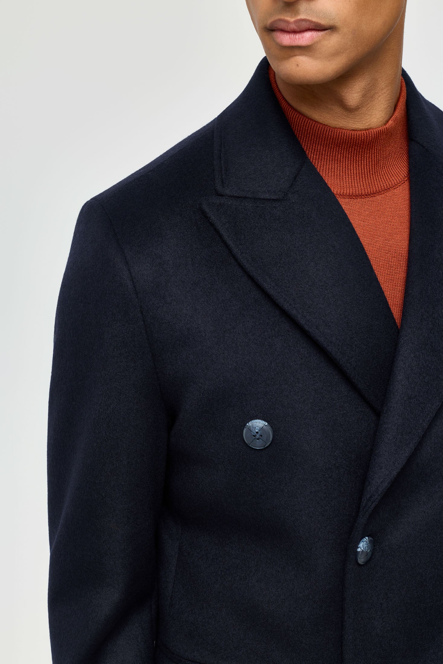 Men’s Double-Breasted Wool Blend Trench Coat – Timeless Elegance | Style 6065