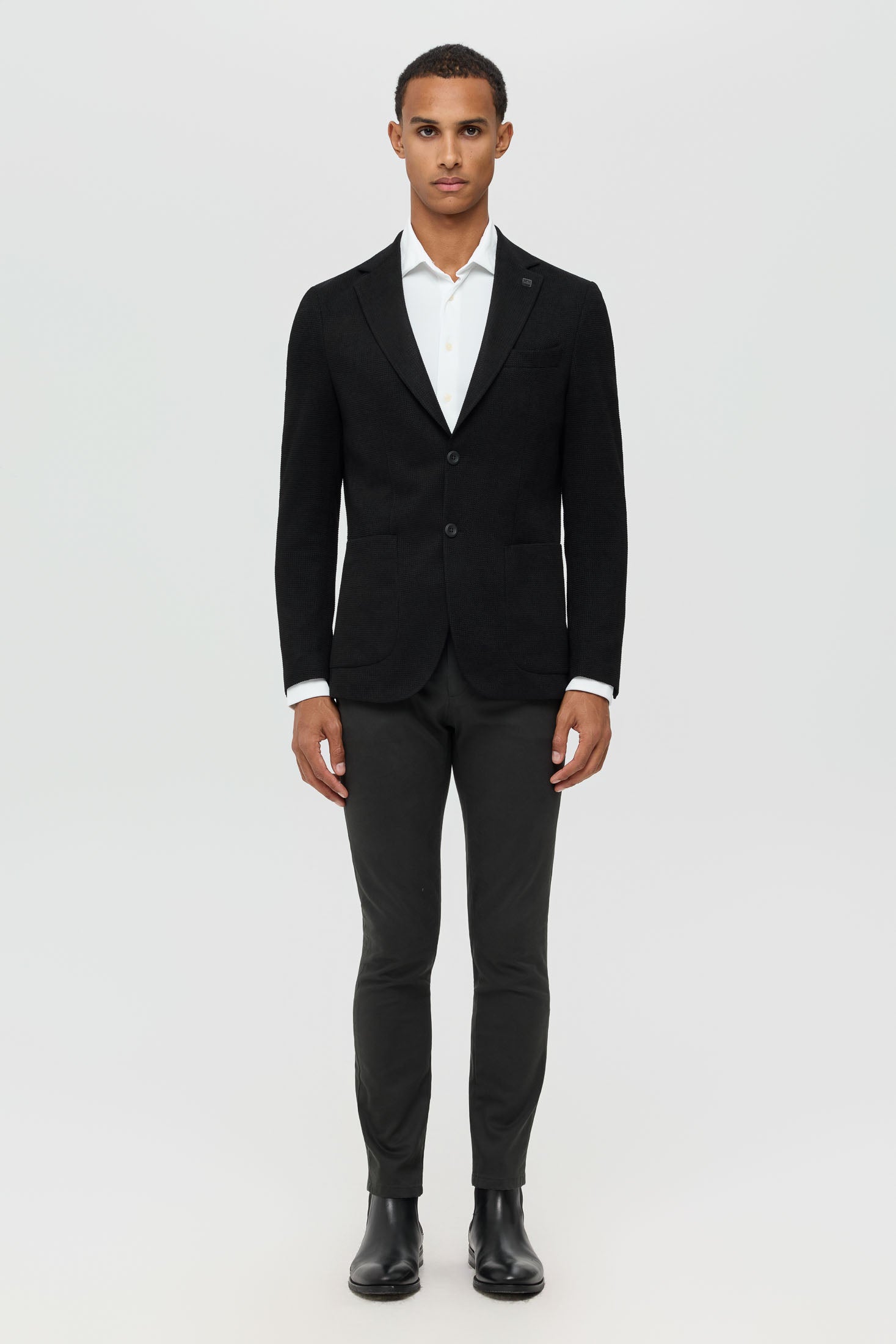 Men’s Premium Knit Blazer – Textured Comfort Stretch | Style 7182