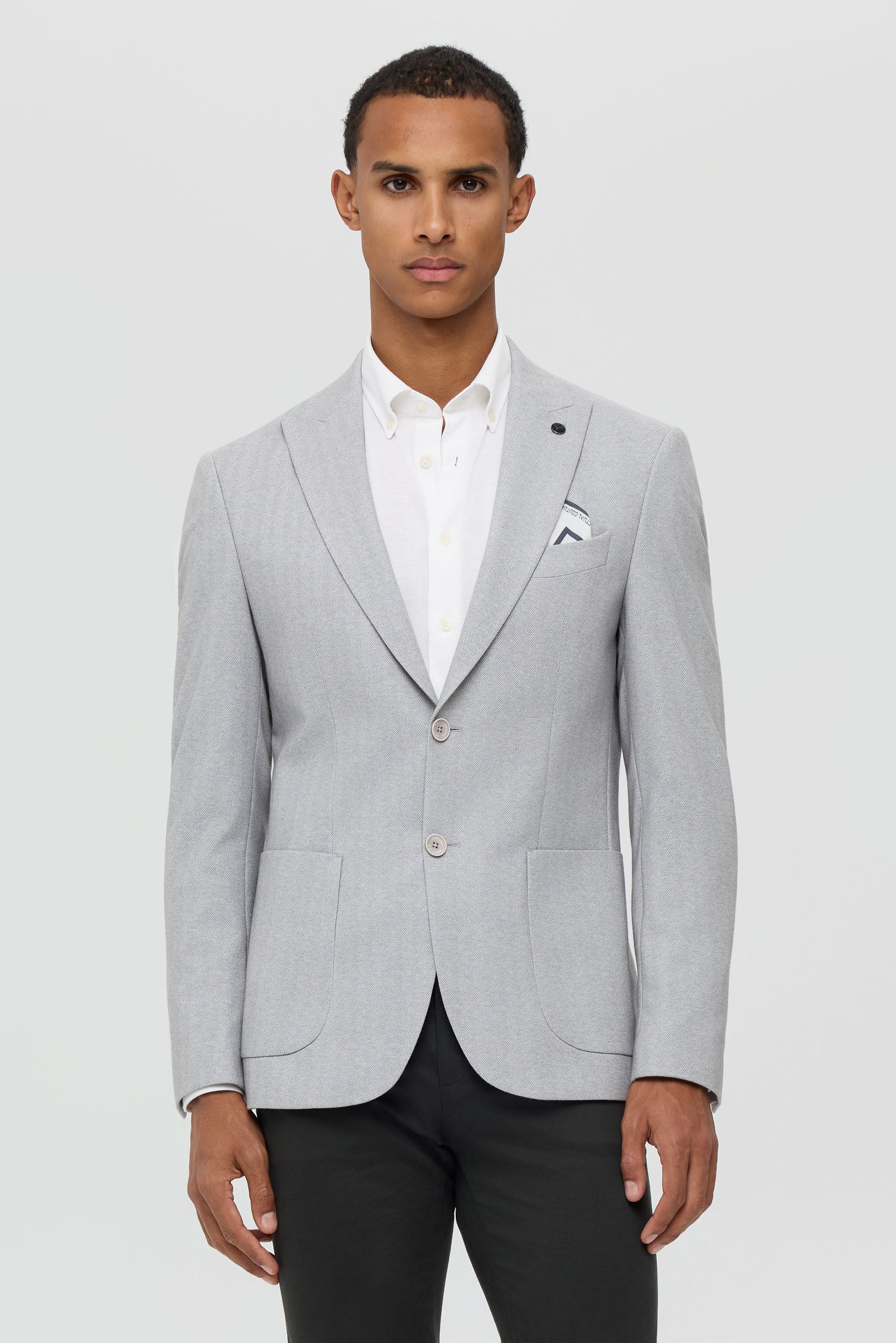 Men’s Premium Knit Blazer – Herringbone Texture | Style 7185
