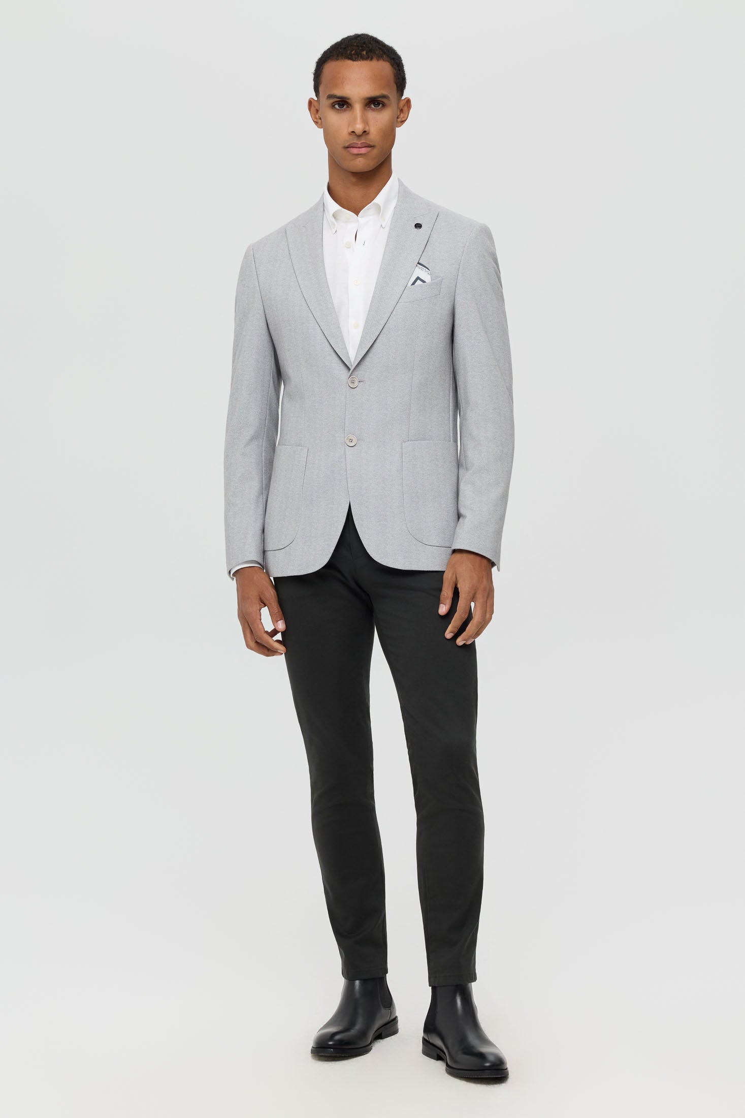 Men’s Premium Knit Blazer – Herringbone Texture | Style 7185