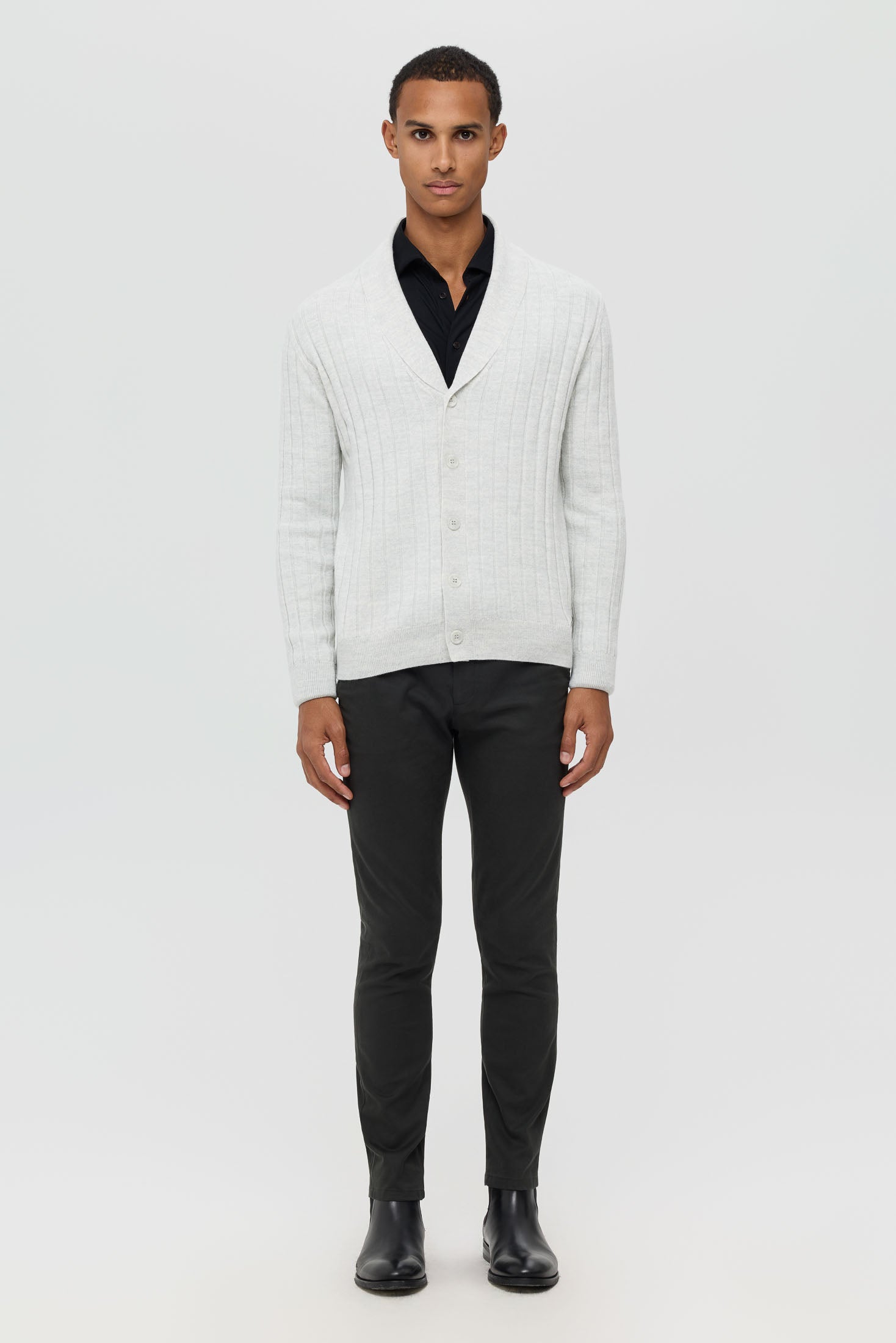 Men’s Premium Shawl Collar Knit Cardigan – Wool-Cashmere Blend | Style 8026