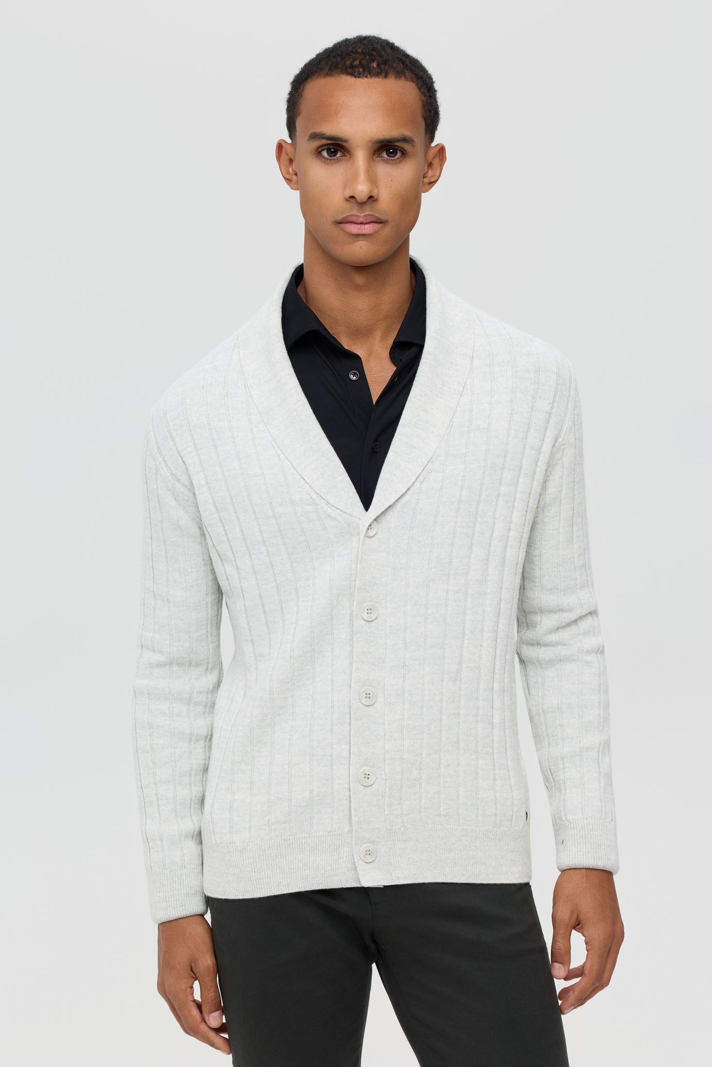 Men’s Premium Shawl Collar Knit Cardigan – Wool-Cashmere Blend | Style 8026