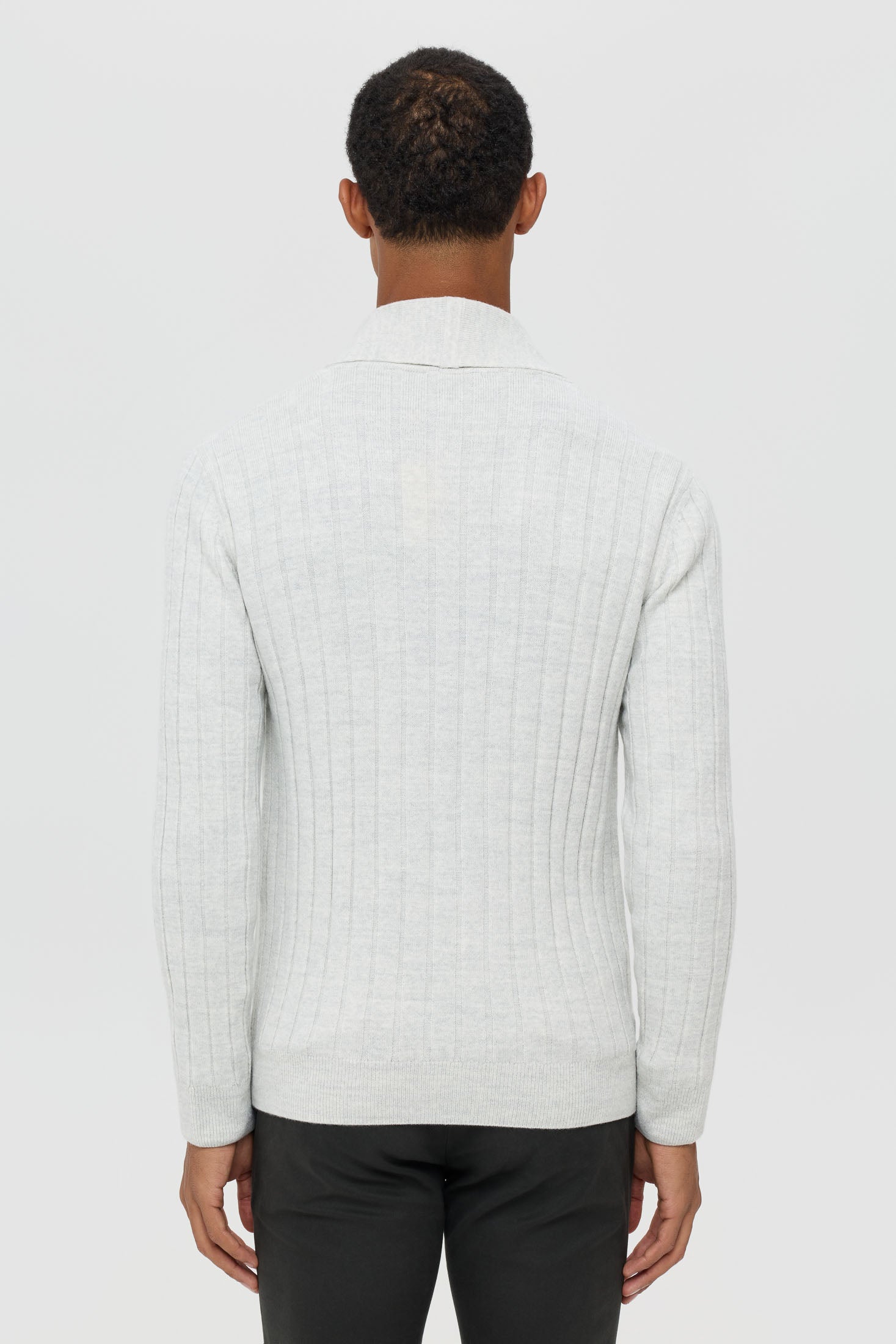 Hochwertige Herren-Strickjacke mit Schalkragen – Woll-Kaschmir-Mischung | Modell 8026