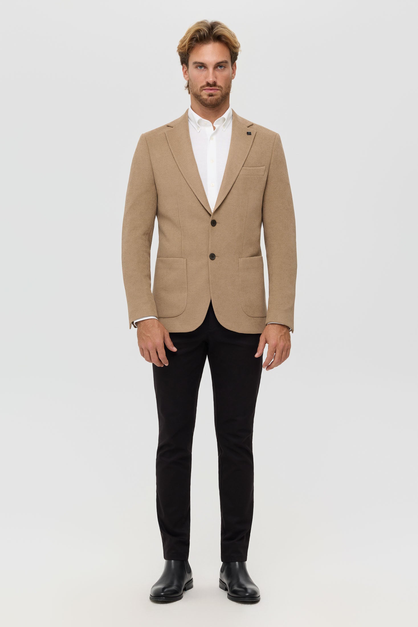 Men’s Premium Knit Blazer – Textured Comfort Stretch | Style 7182