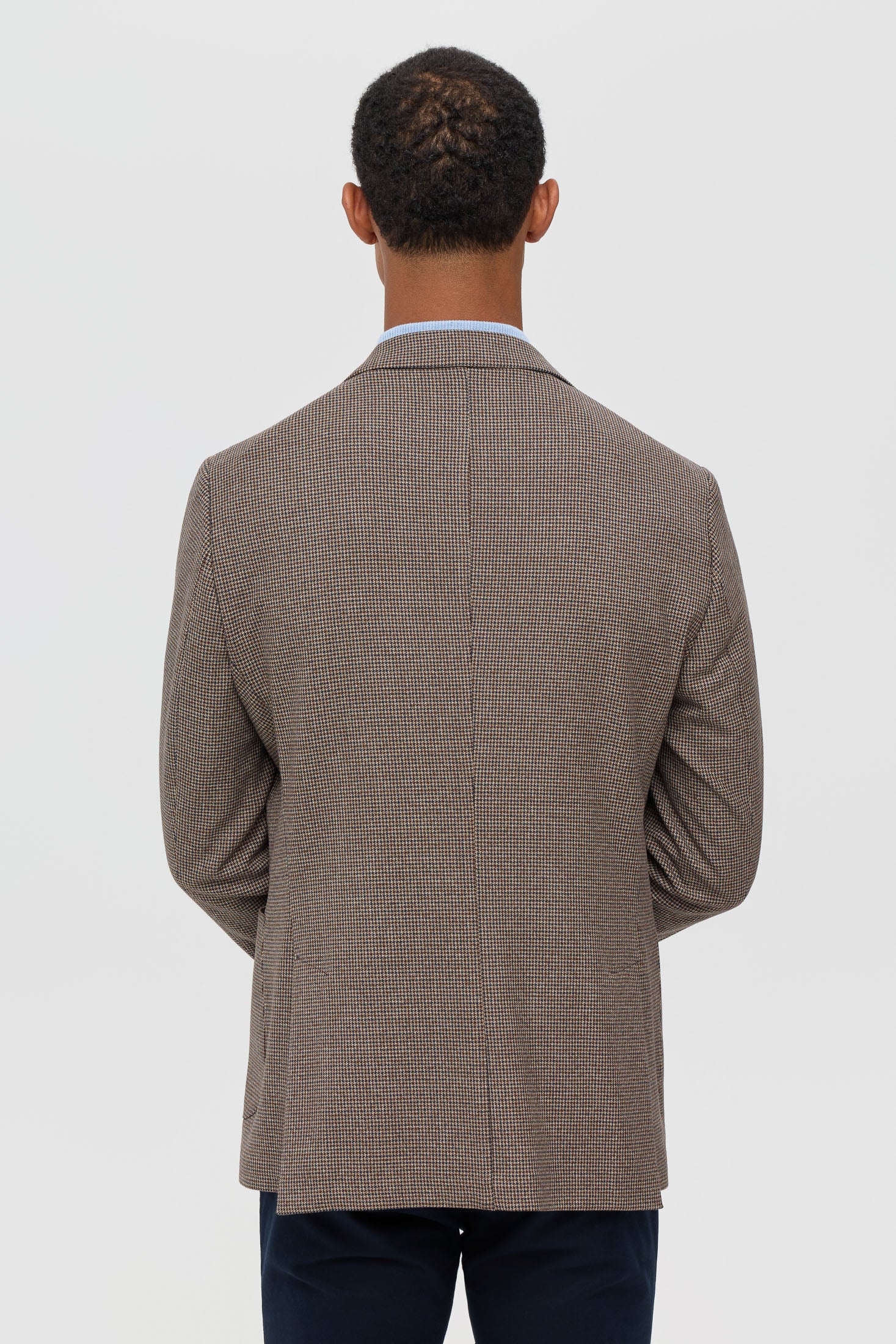 Men’s Premium Blazer – Houndstooth & Micro-Check Weave | Style 7178