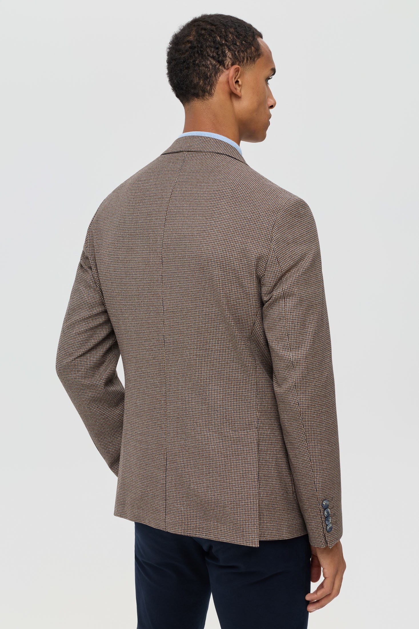 Men’s Premium Blazer – Houndstooth & Micro-Check Weave | Style 7178