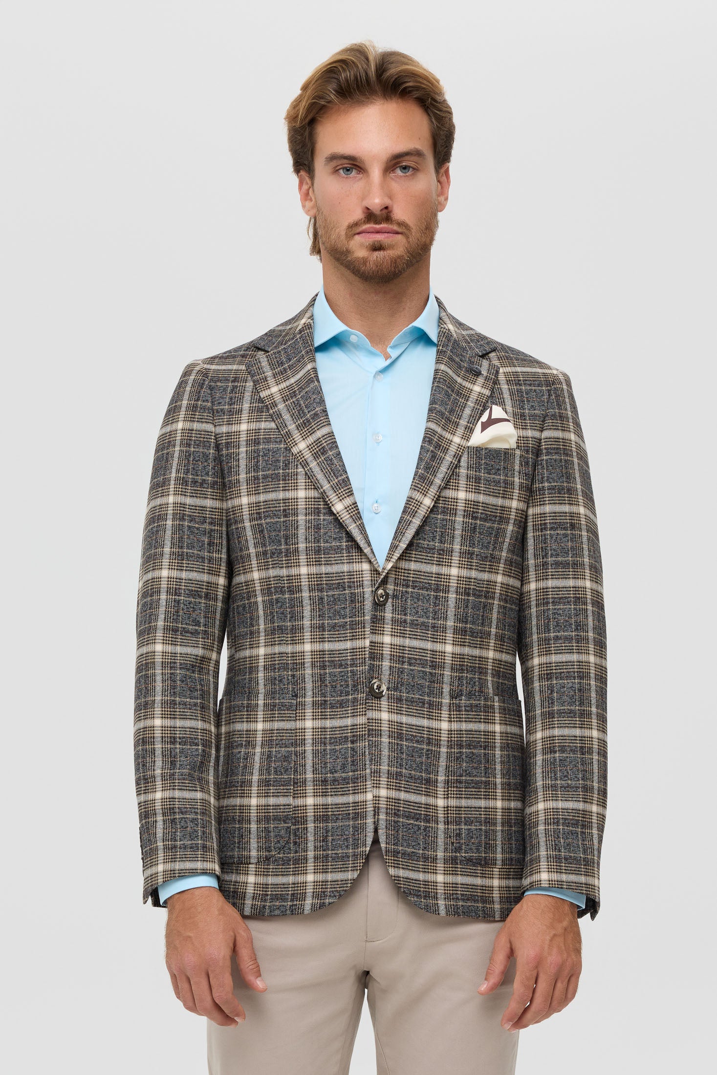 Men’s Premium Checked Blazer – Smart Stretch Weave | Style 7177