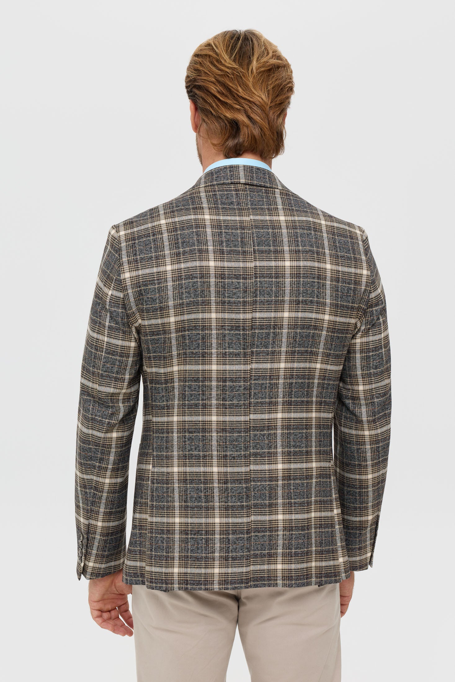 Men’s Premium Checked Blazer – Smart Stretch Weave | Style 7177