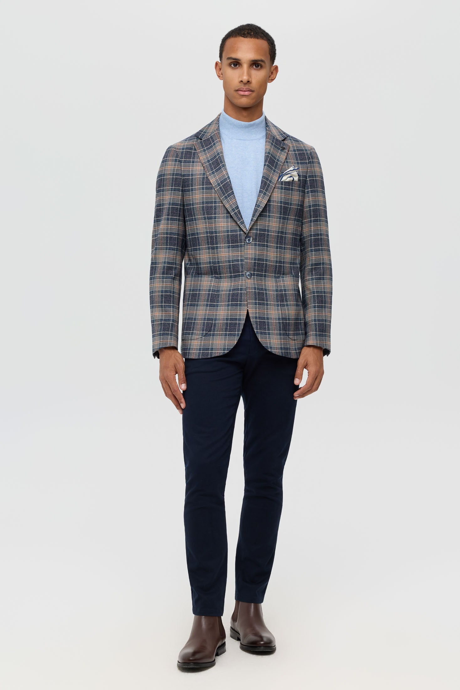Men’s Premium Checked Blazer – Smart Stretch Weave | Style 7177