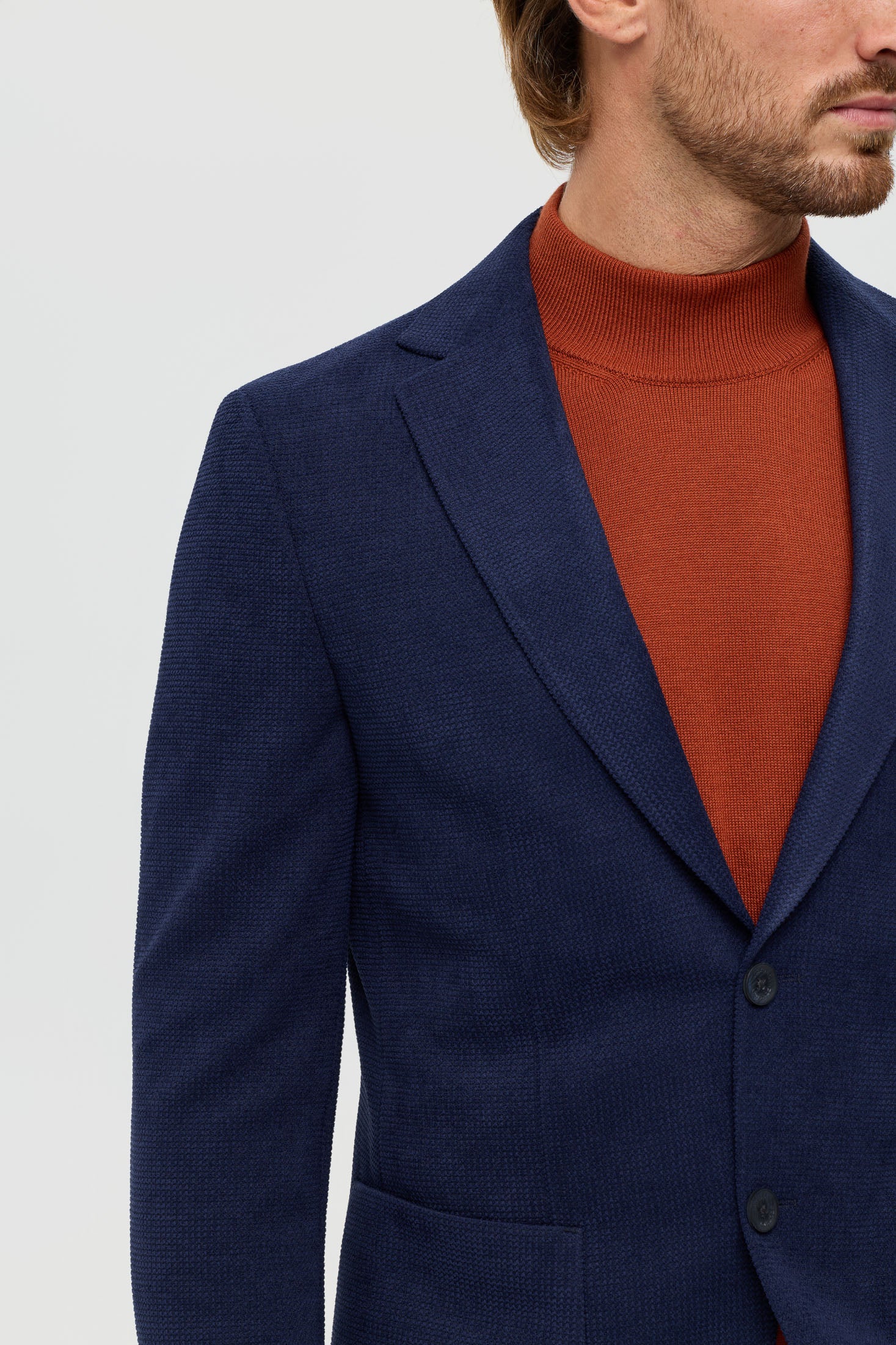 Men’s Premium Knit Blazer – Textured Comfort Stretch | Style 7182