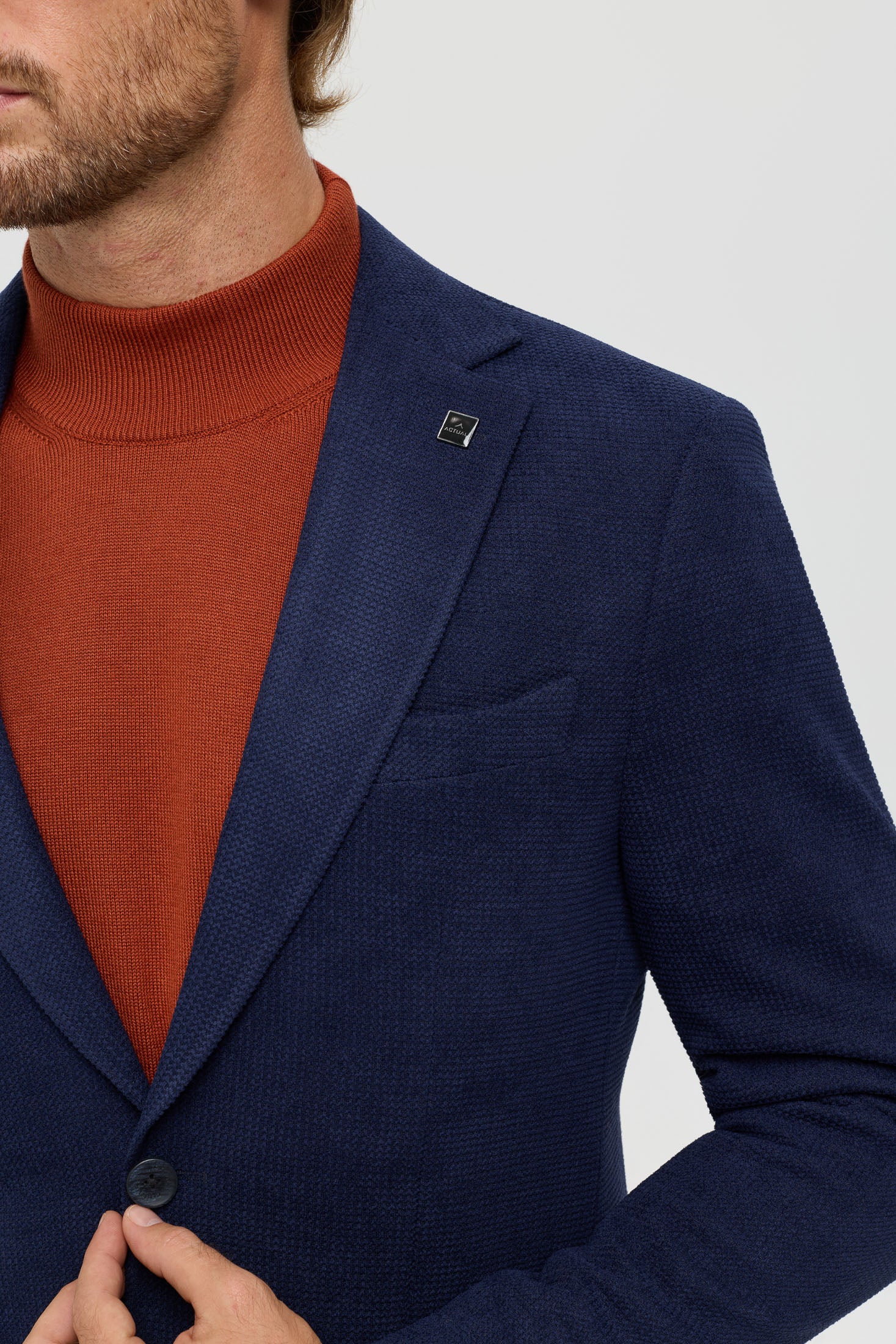 Men’s Premium Knit Blazer – Textured Comfort Stretch | Style 7182