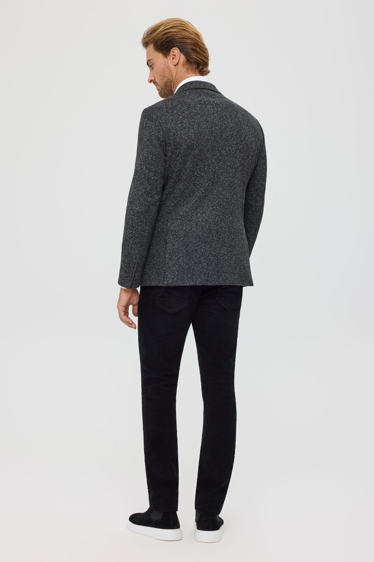 Men’s Premium Knit Blazer – Wool Blend Glen Check | Style 7183