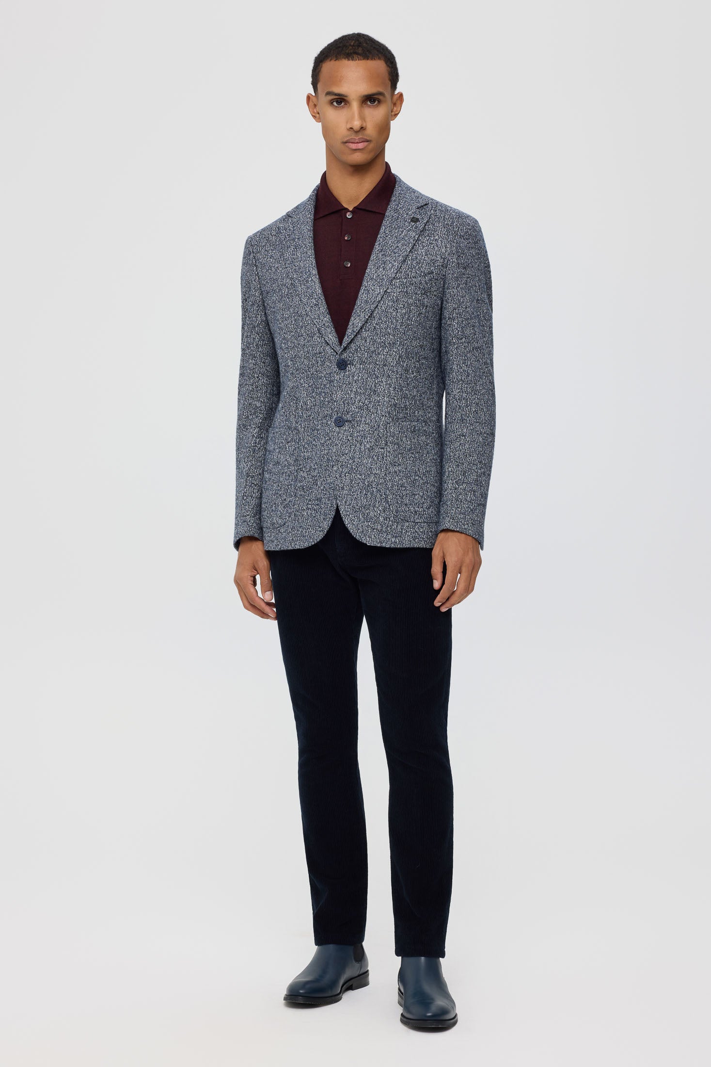 Men’s Premium Knit Blazer – Textured Stretch Comfort | Style 7179
