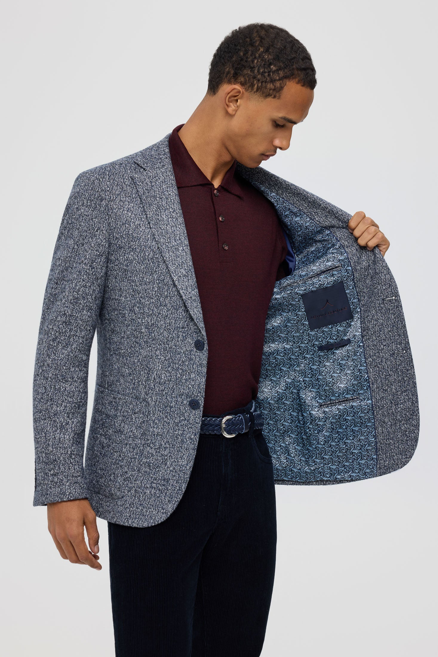 Men’s Premium Knit Blazer – Textured Stretch Comfort | Style 7179