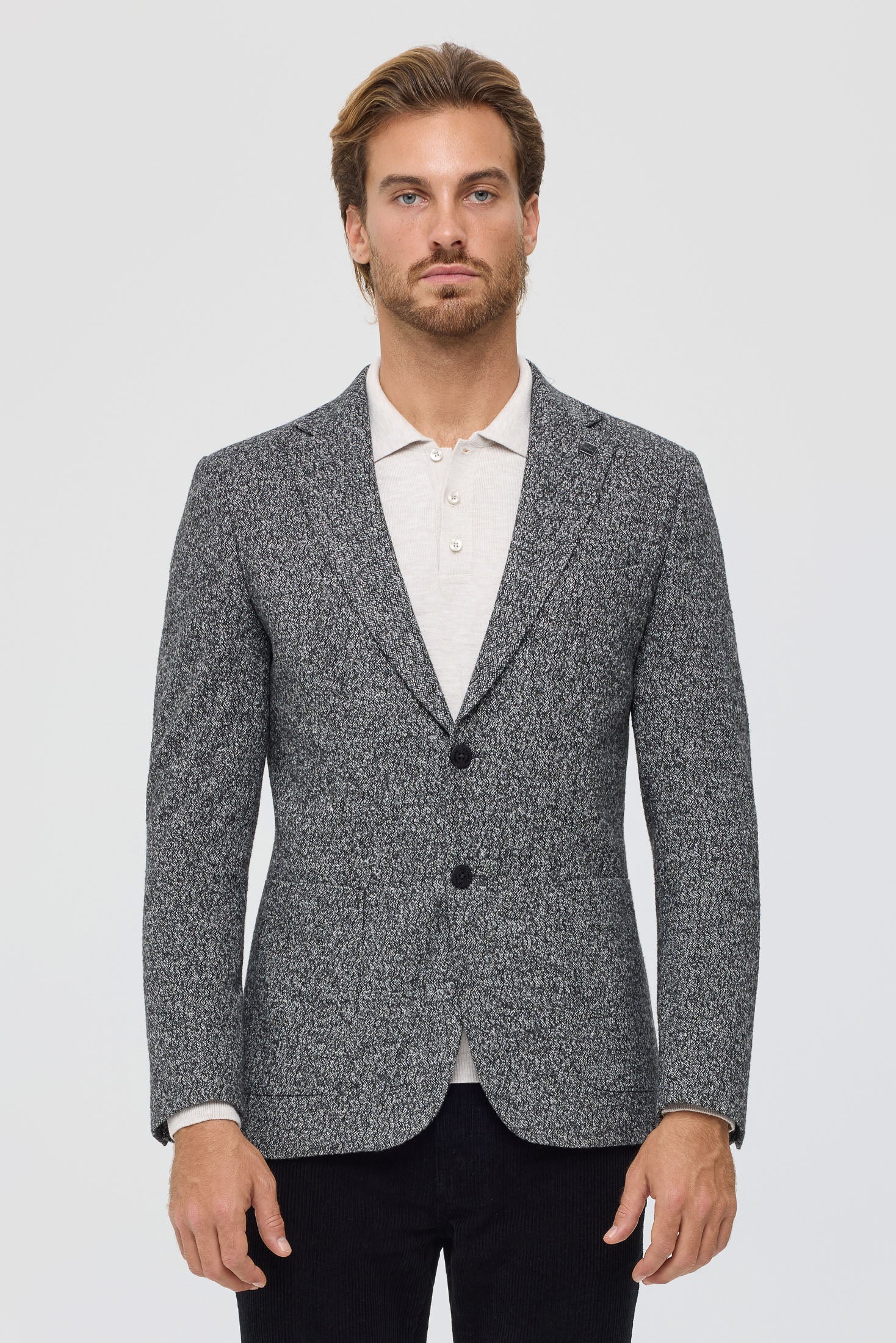 Men’s Premium Knit Blazer – Textured Stretch Comfort | Style 7179