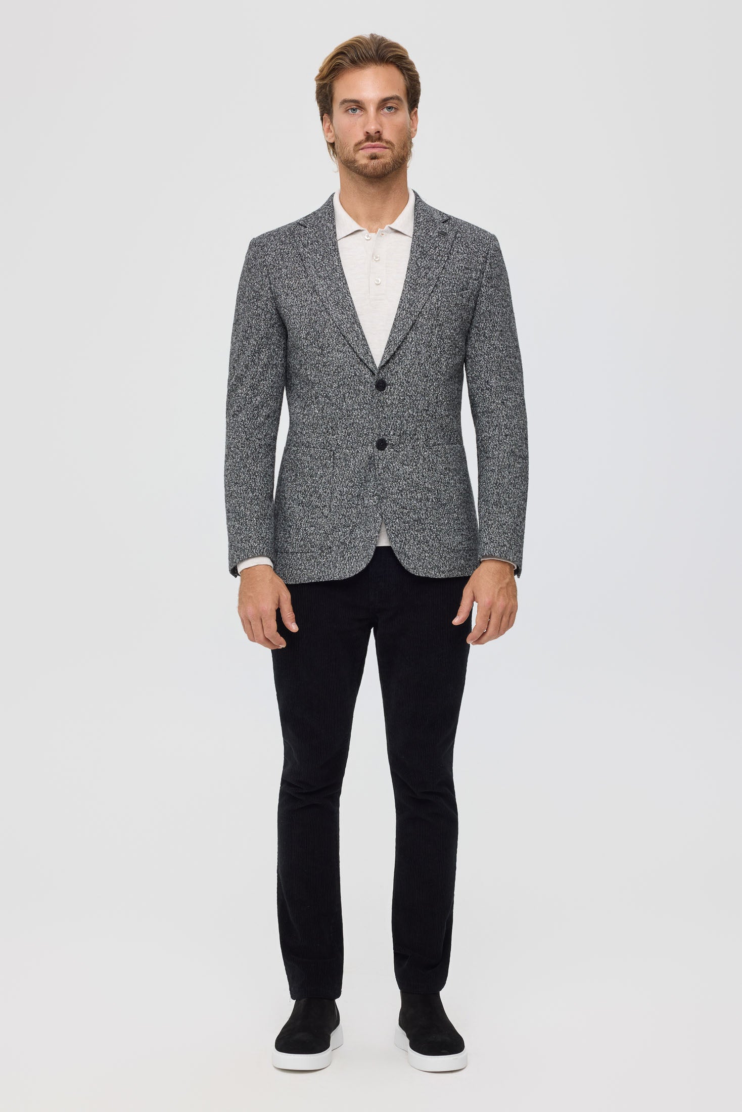Men’s Premium Knit Blazer – Textured Stretch Comfort | Style 7179