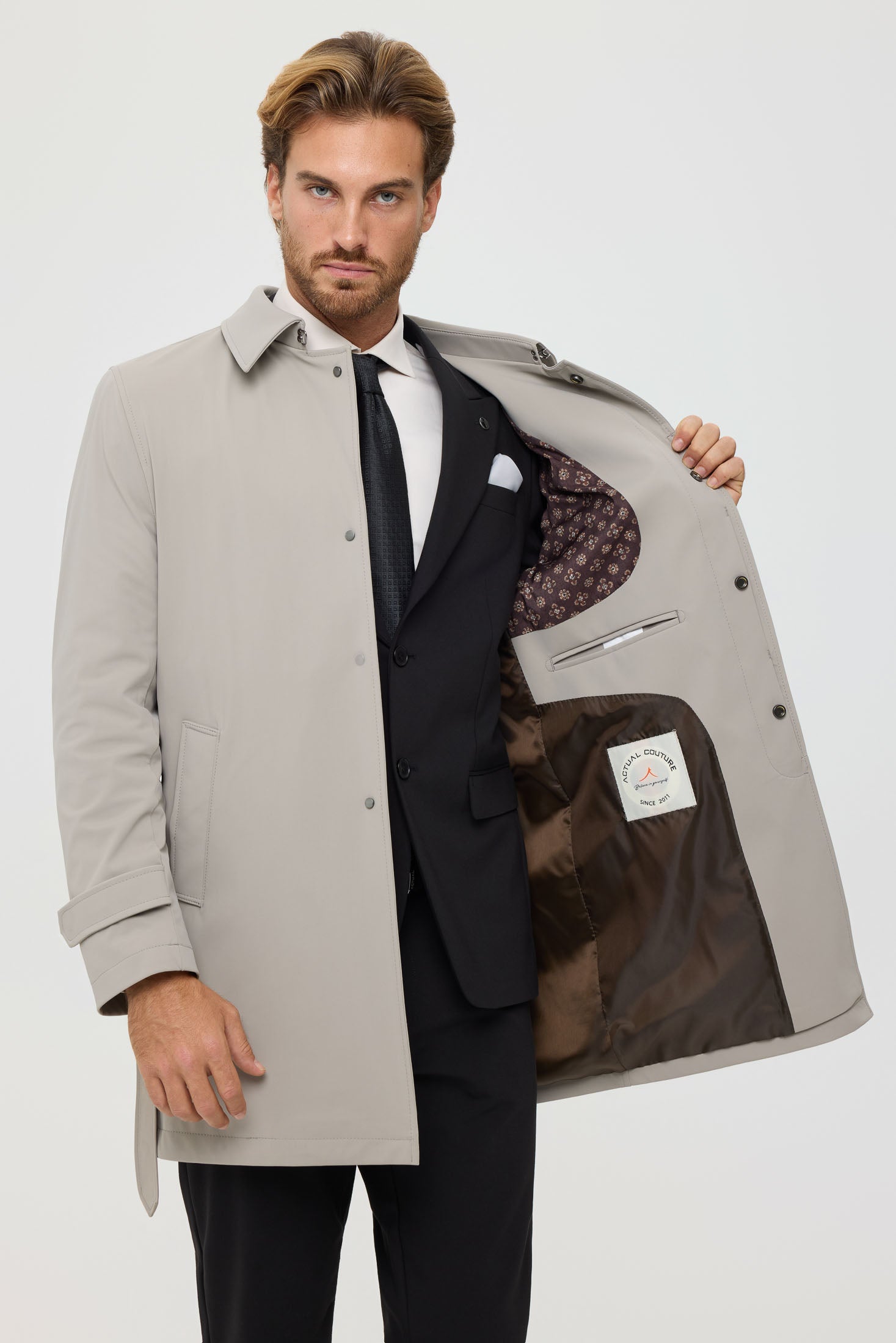 Men's Premium Trench Coat – Technical Stretch Fabric | Style 6064